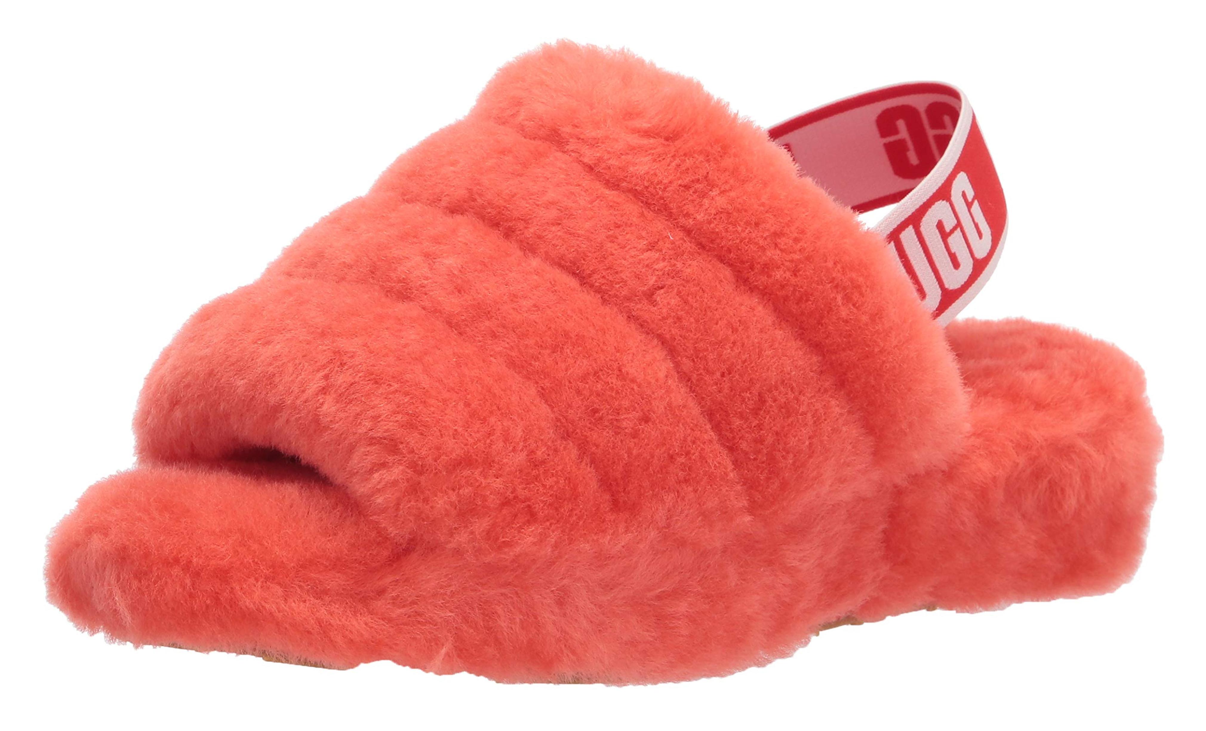 UGG Women's Fluff Yeah Pixelate Slipper 12 Red Currant