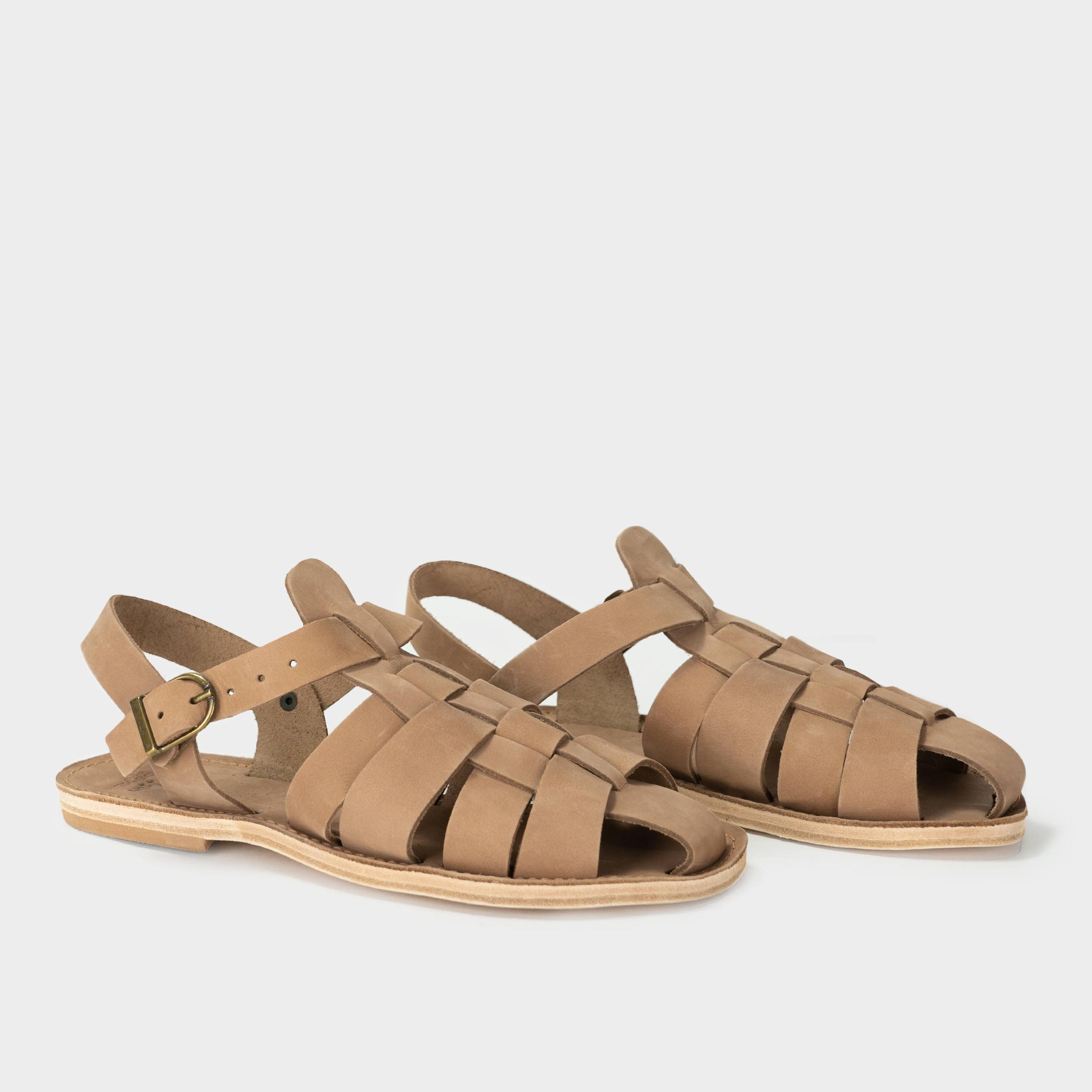 Leather Fisherman Sandals, French Fisherman Sandals, Tan Leather Sandals, Gardenheir Sandals — GARDENHEIR