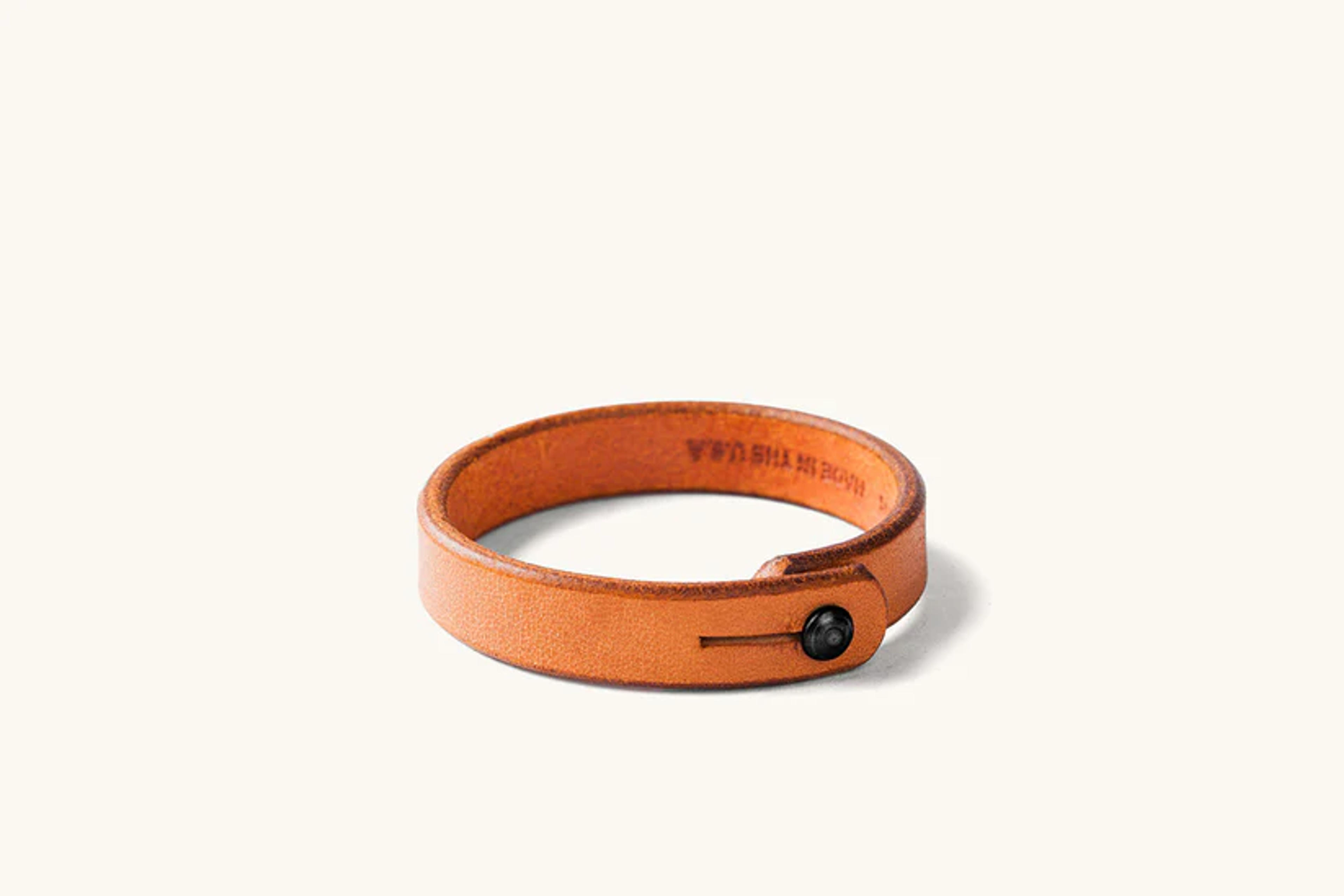 Saddle Tan Single Wrap Leather Wristband | Made in USA | Tanner Goods