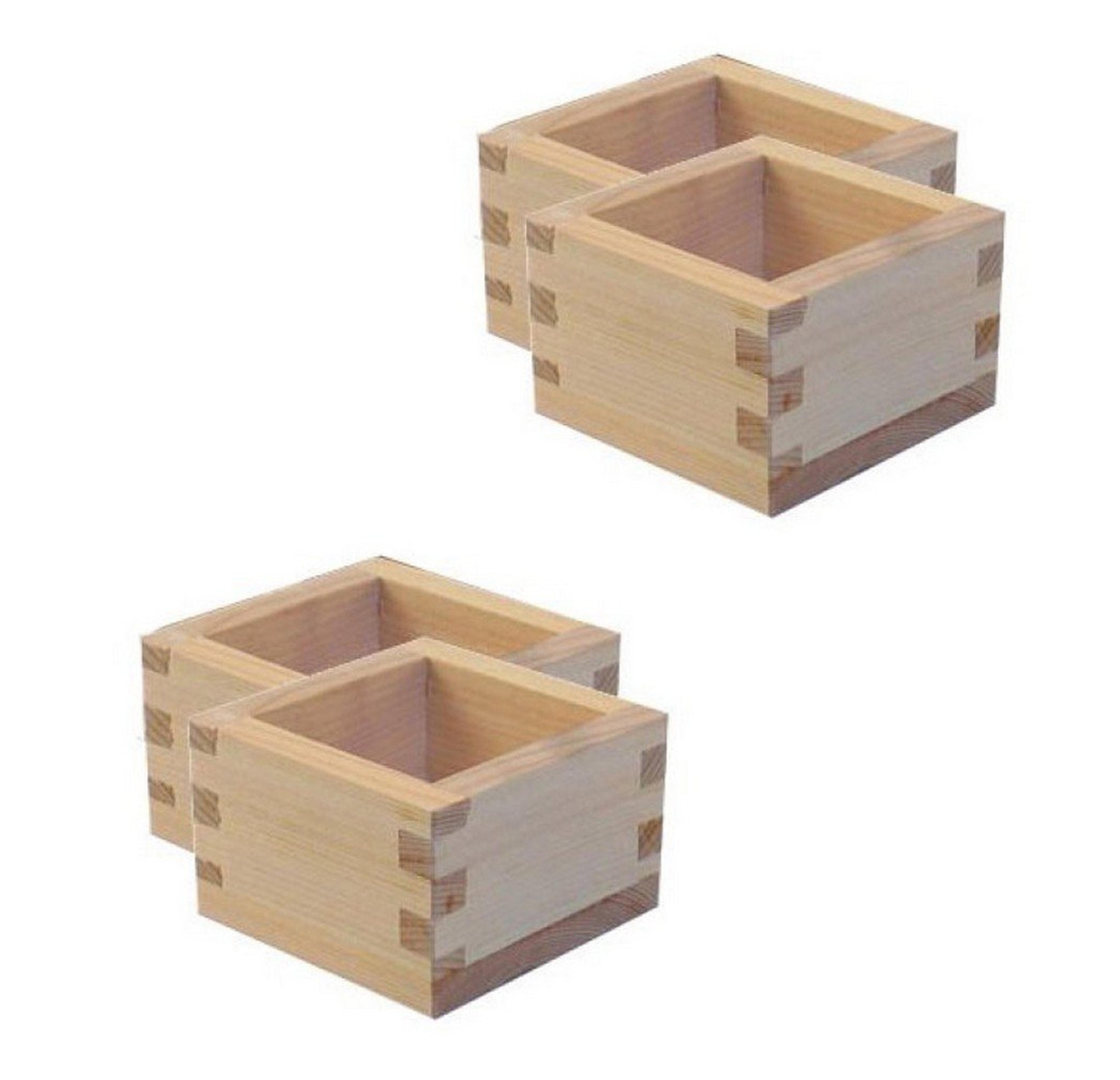 Hinoki Sake Box, Set of 4, Made in Japan