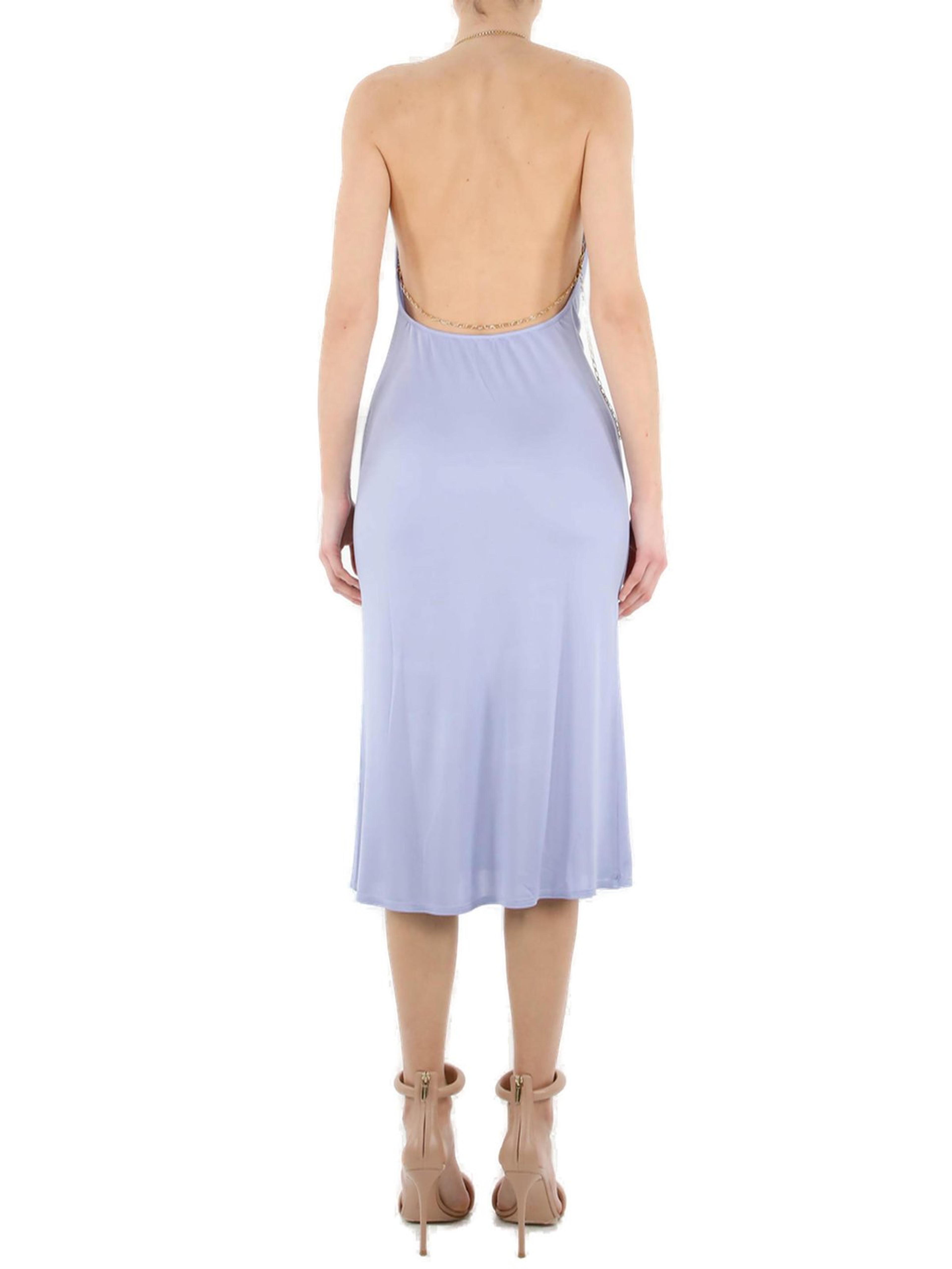 Loewe Lilac Chain Draped Sleeveless Dress – Cettire