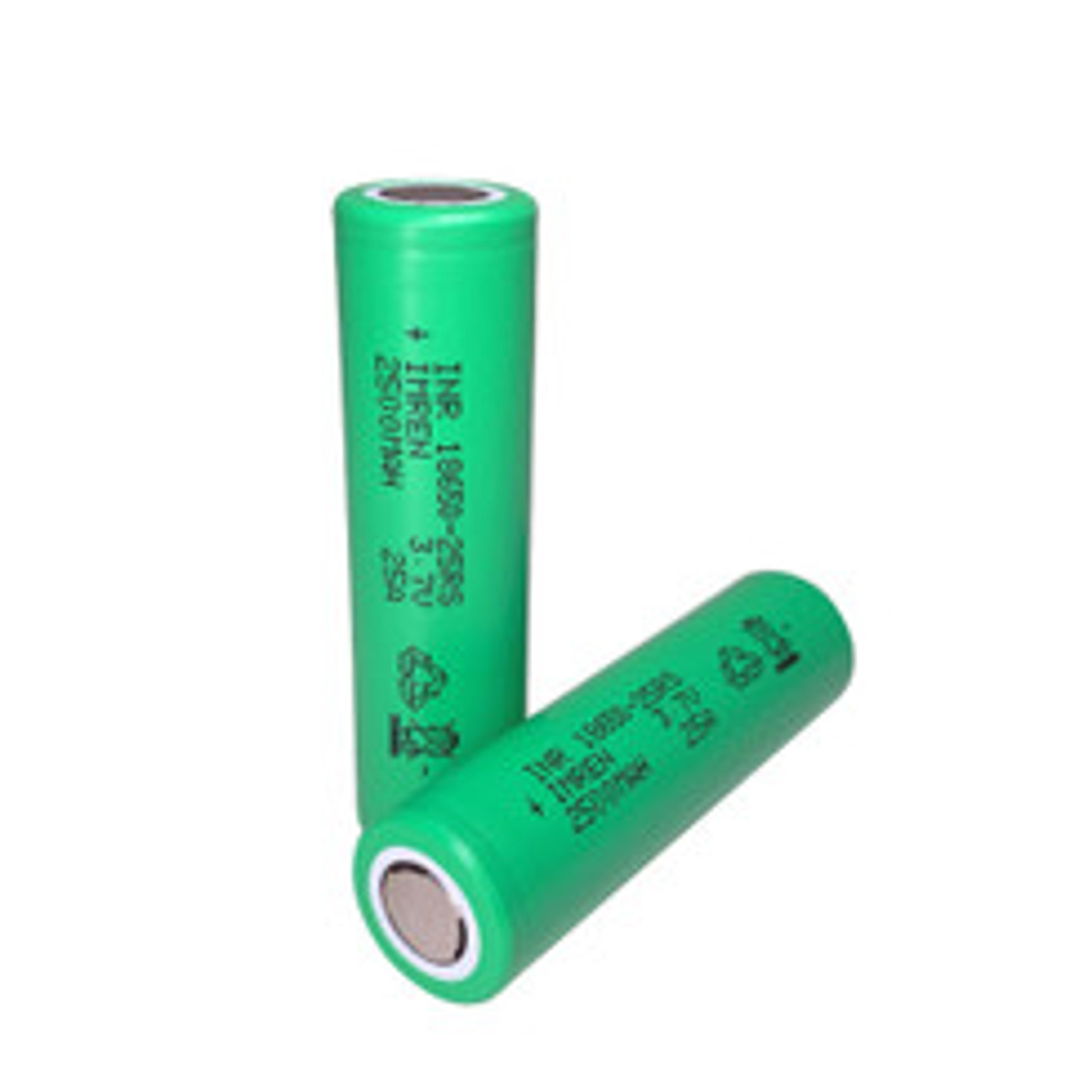 Imren (Green) IMR 18650 25RS (2500mAh) 25A 3.7v Battery Flat-Top - 2 Pack