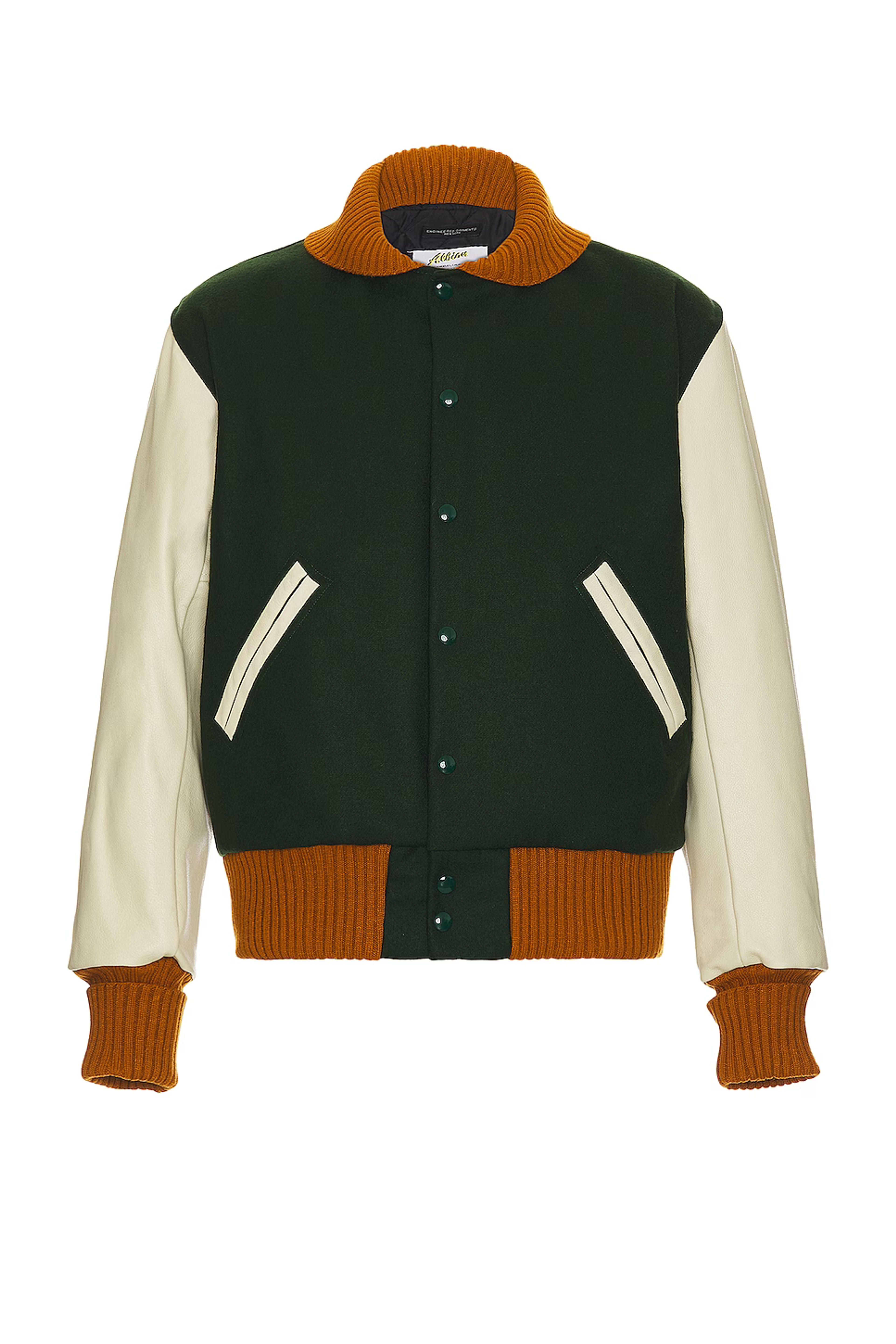 Engineered Garments Varsity Jacket in Olive | FWRD