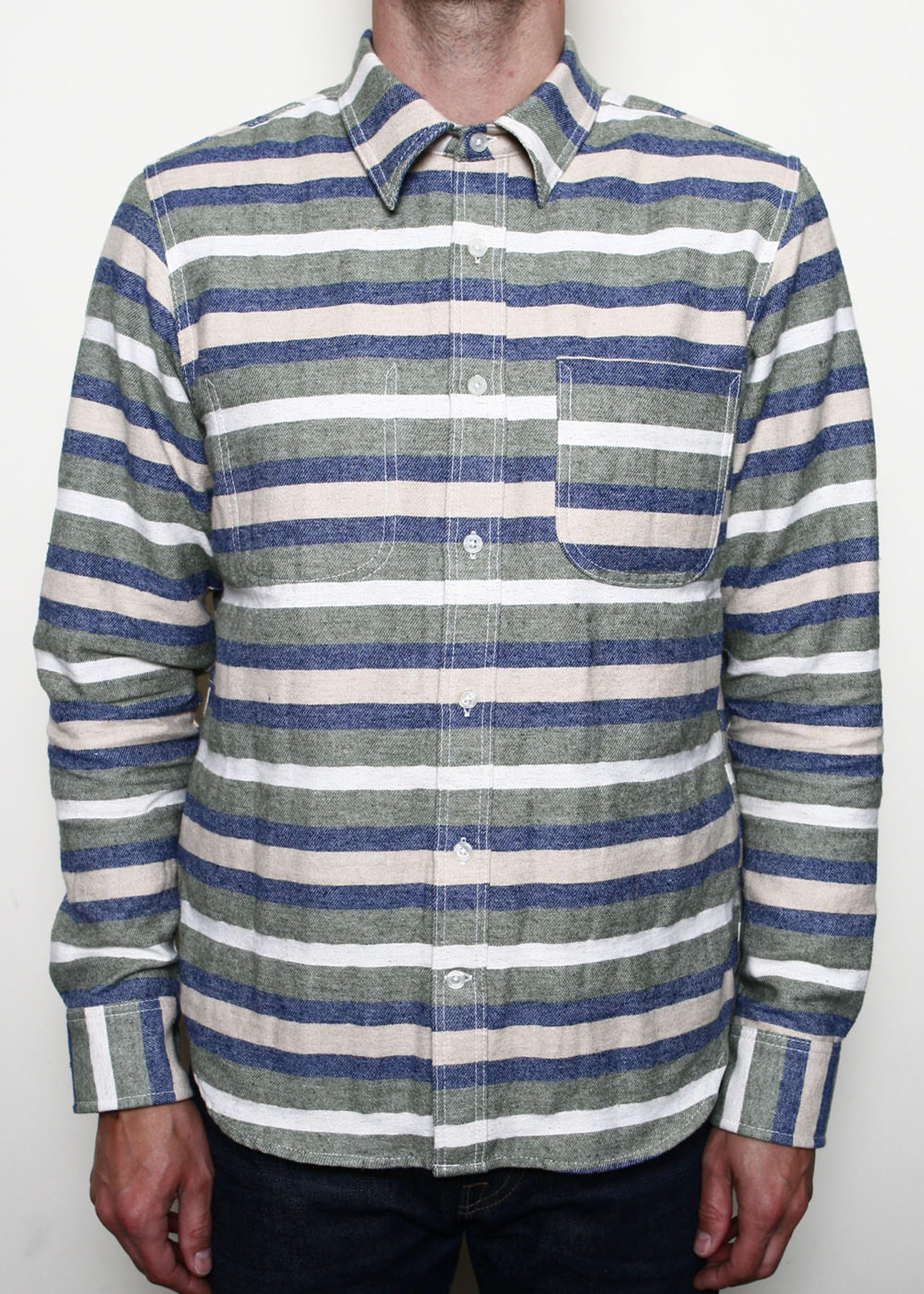 Jumper Shirt // Olive Stripe - S