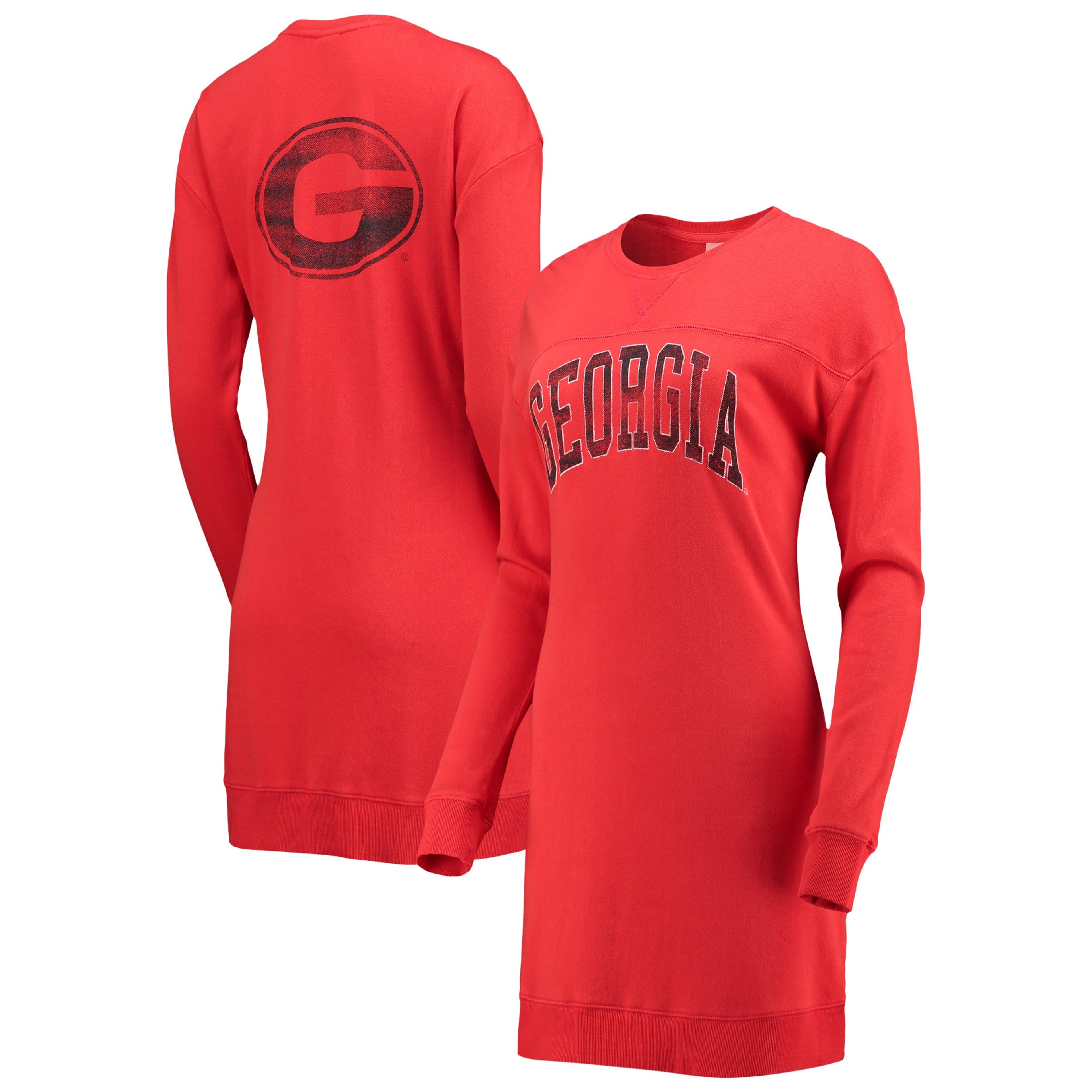 Women's Gameday Couture Red Georgia Bulldogs 2-Hit Sweatshirt Dress