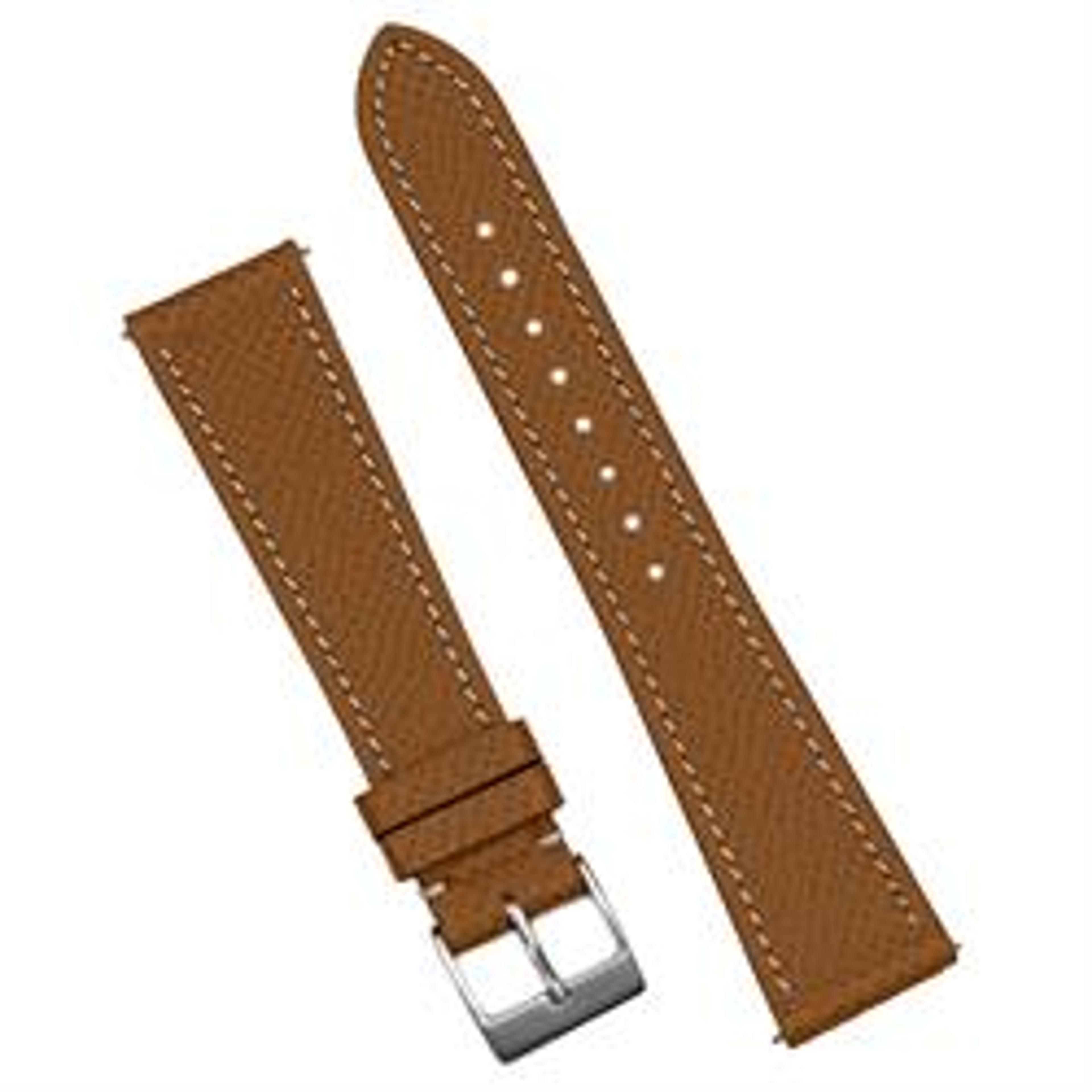 20mm Tan French Epsom Leather Quick Release Watch Band | B & R Bands