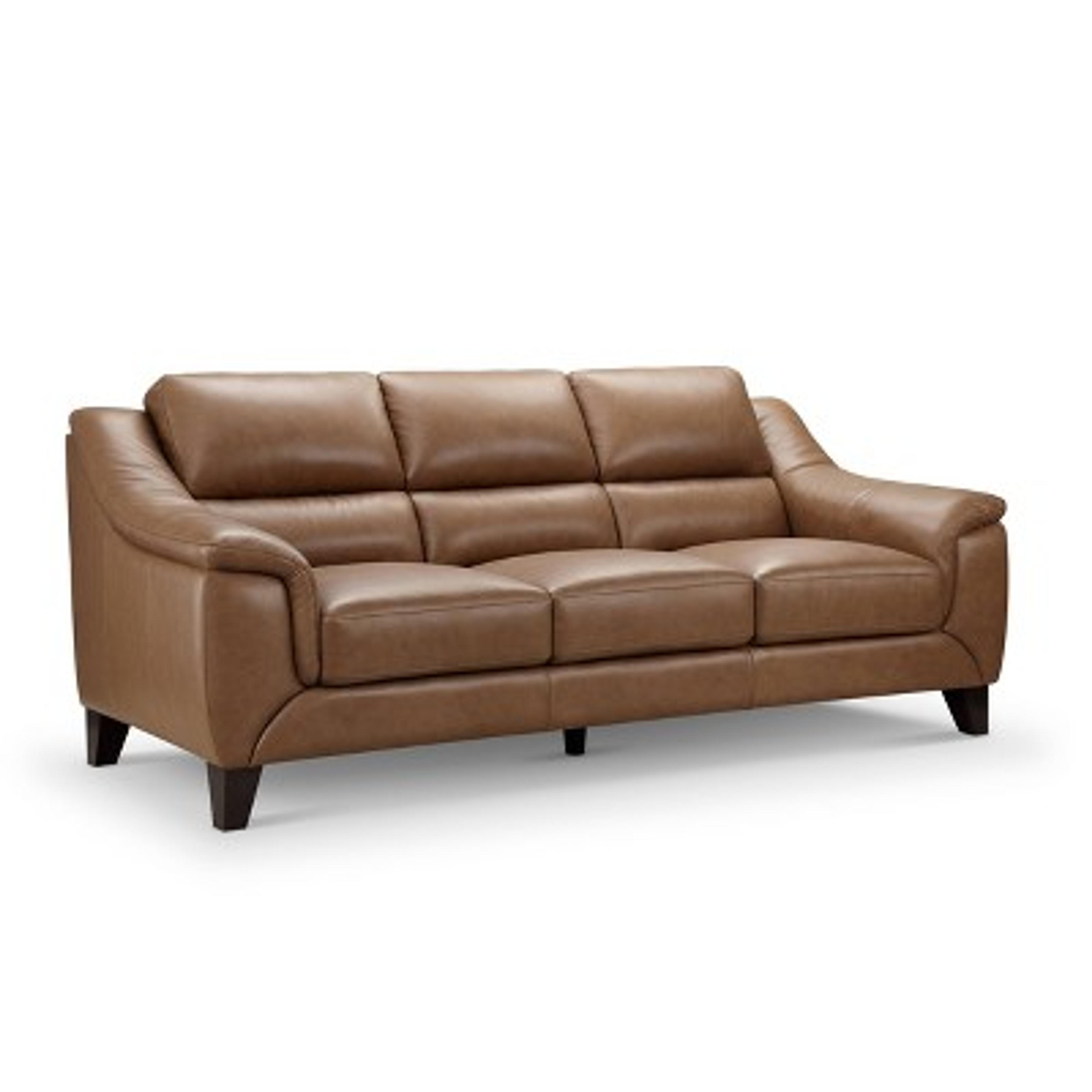 Arlen Leather Sofa Camel - Abbyson Living : Target