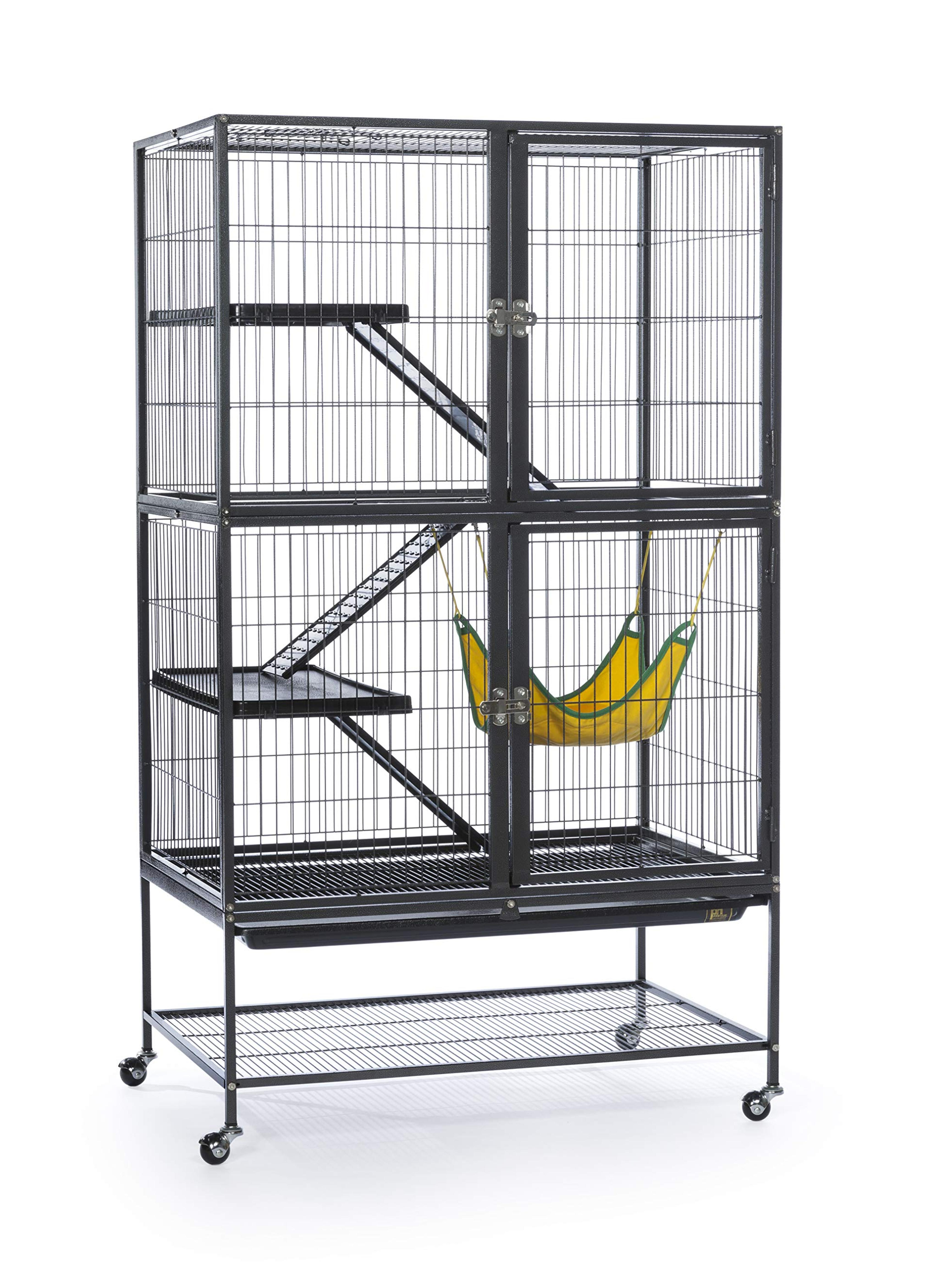 Prevue Pet Products 485 Feisty Ferret Home with Stand, Black Hammertone