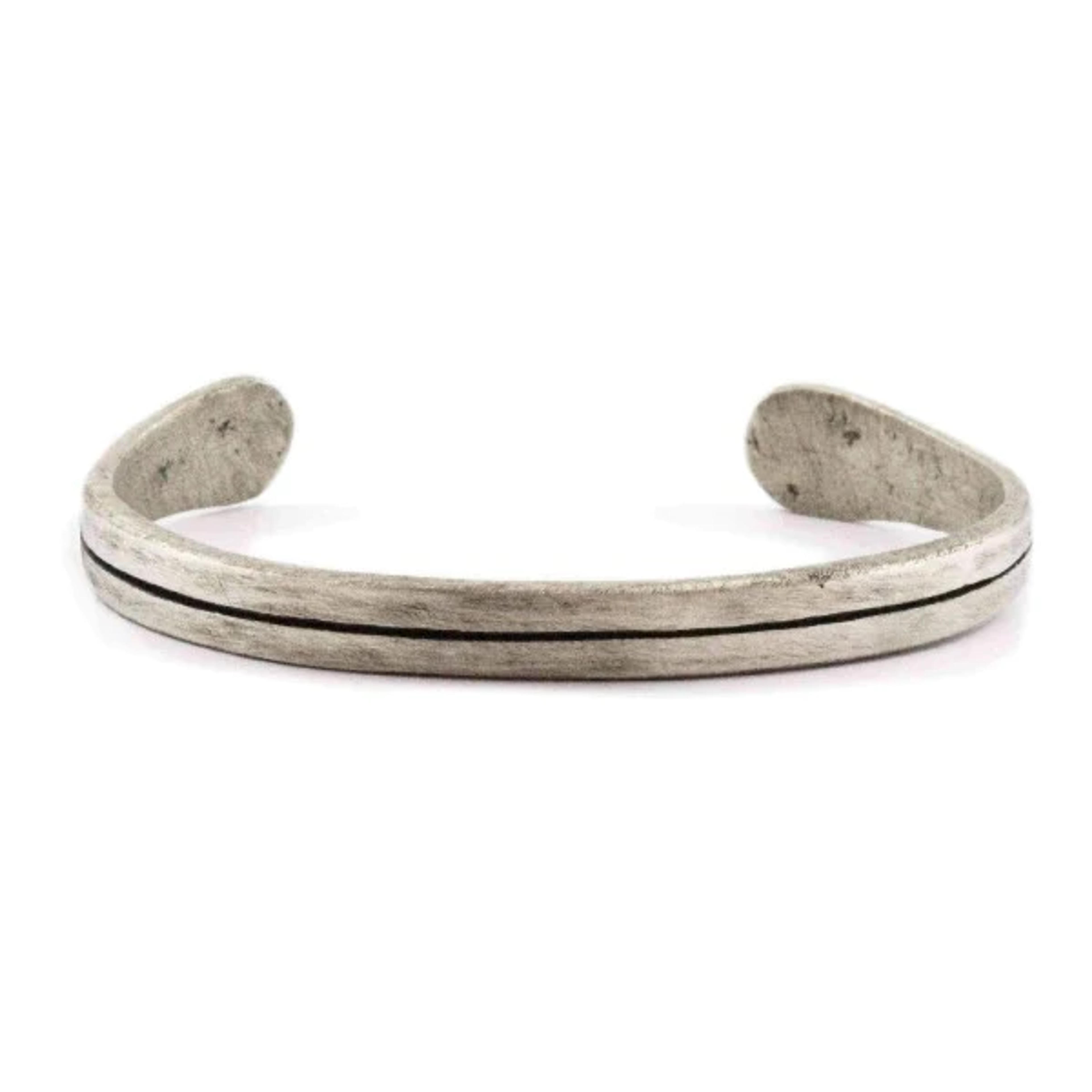 Men's Personalized Engraved Oxidized Silver + Alloy Cuff Bracelet