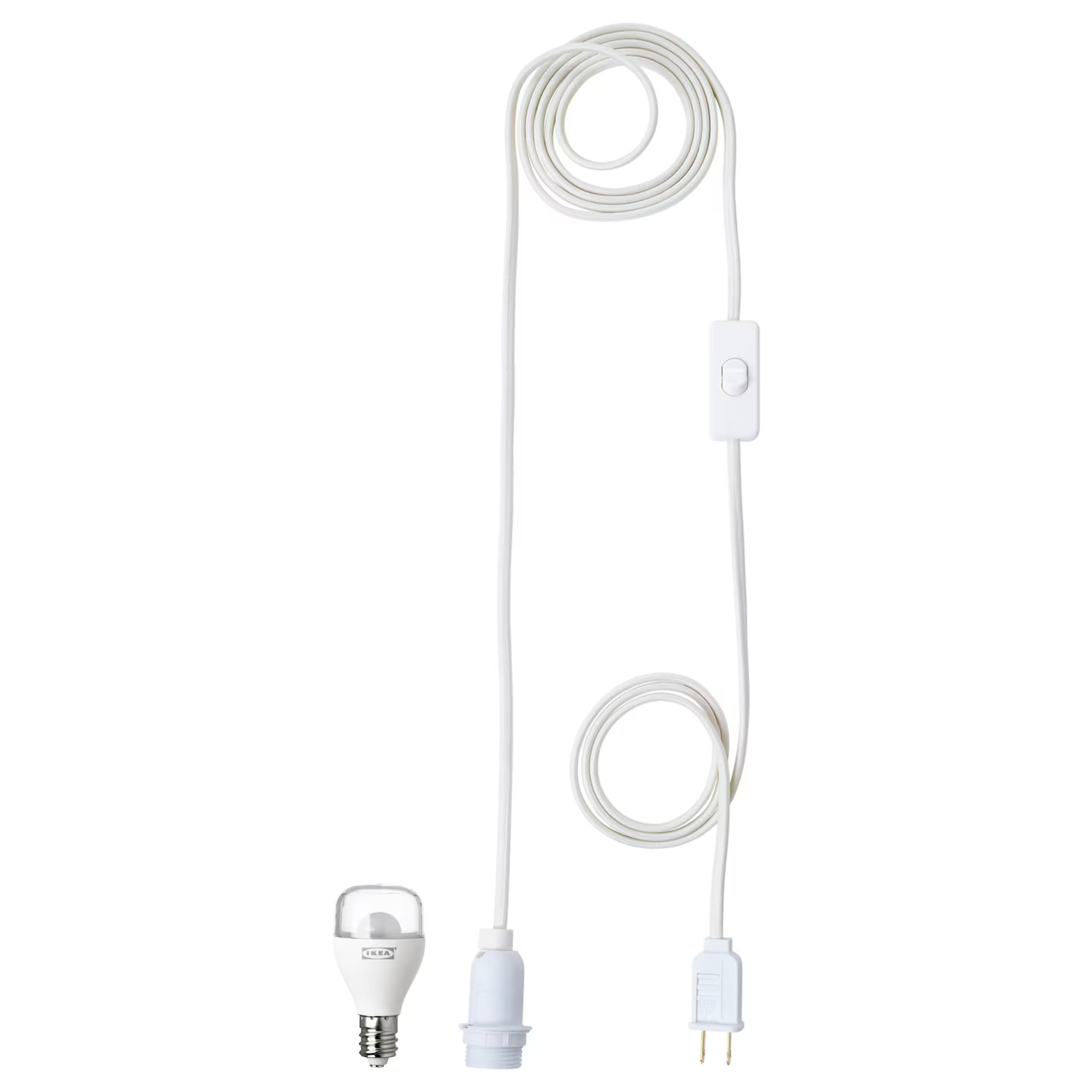 STRÅLA Cord set with LED bulb, white