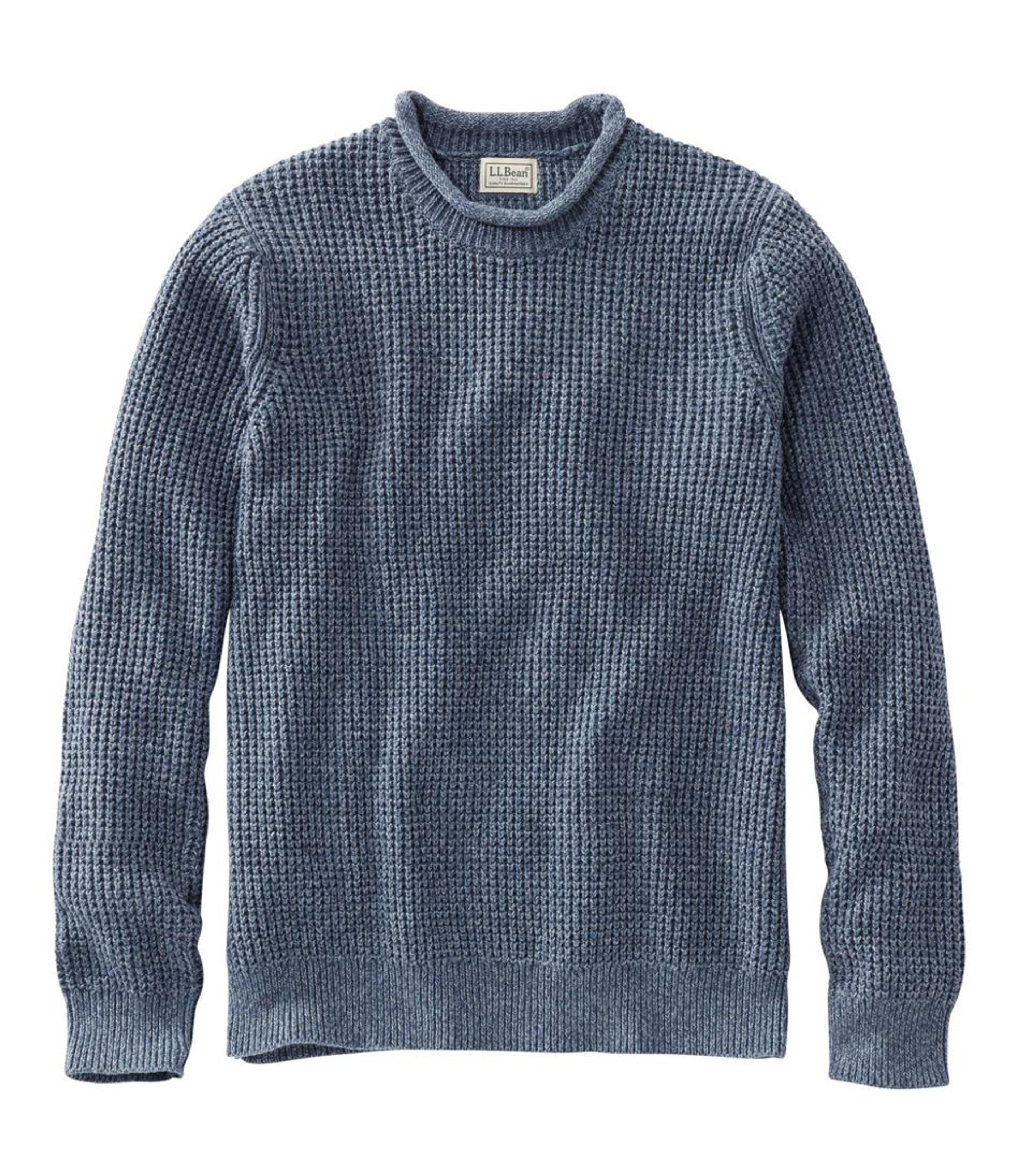 Men's L.L.Bean Organic Cotton Waffle Sweater, Rollneck Crew | Sweaters at L.L.Bean