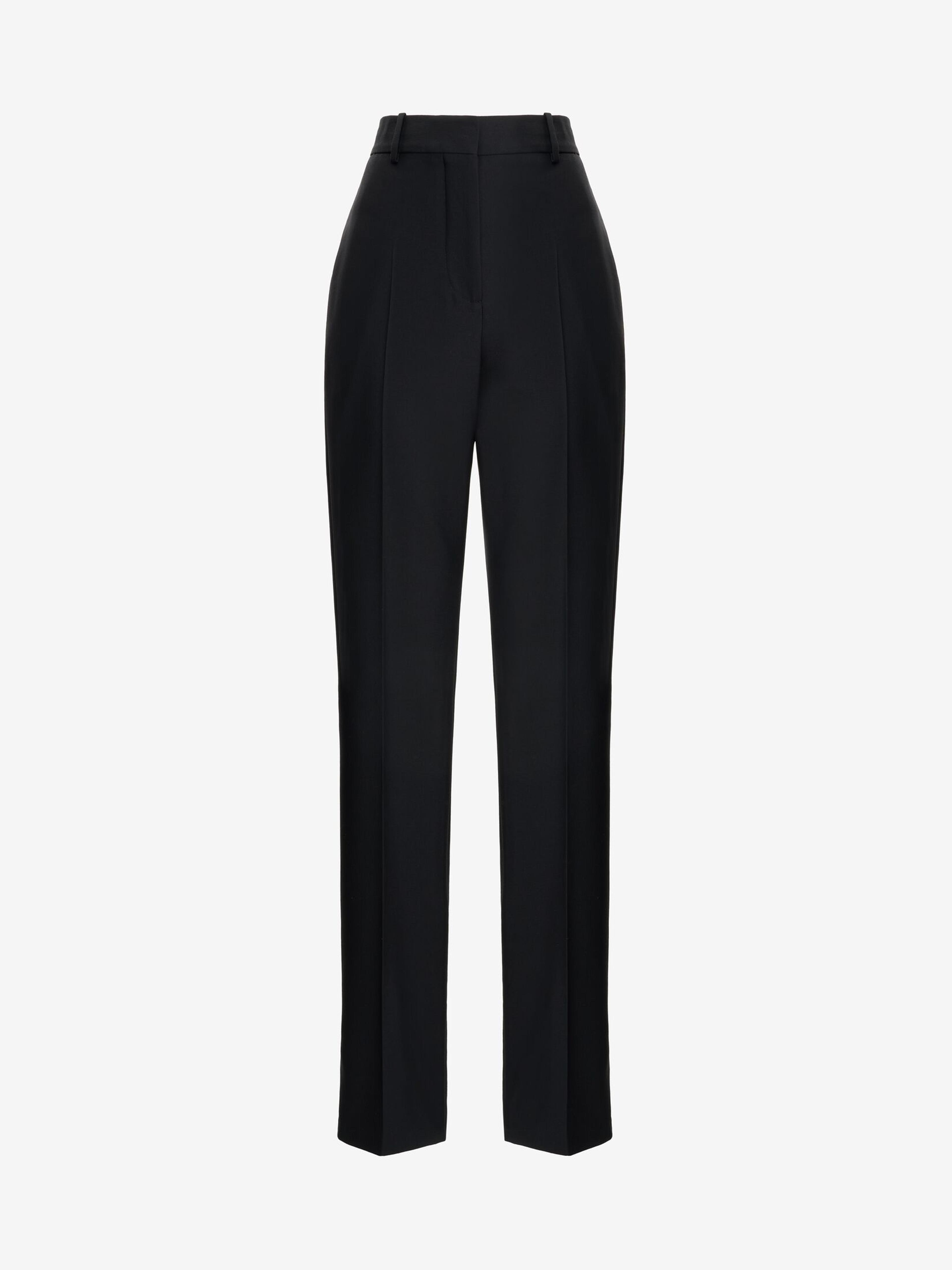 High-waisted Tailored trousers in Black | Alexander McQueen US