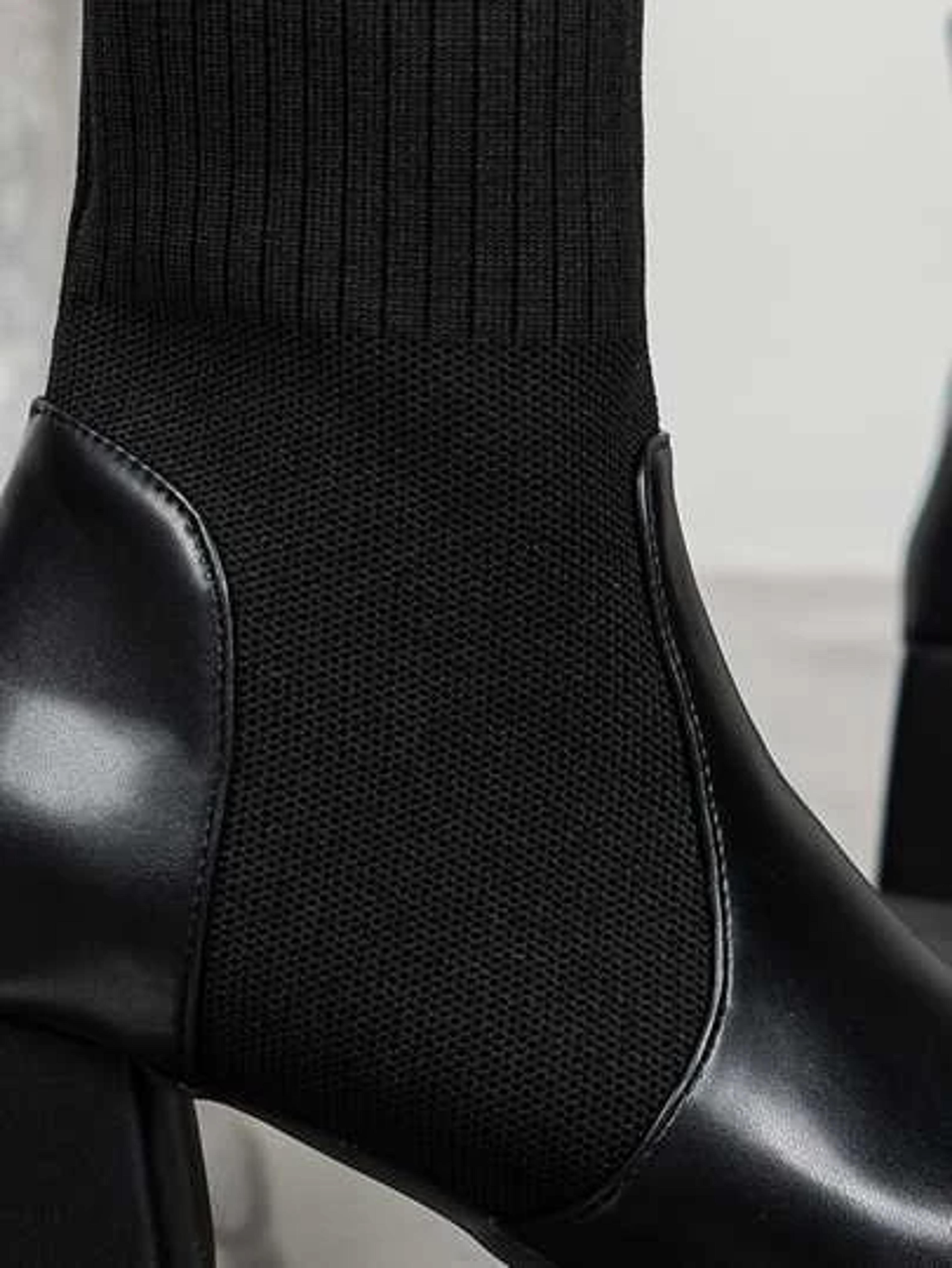 Minimalist Chunky Heeled Sock Boots | SHEIN USA