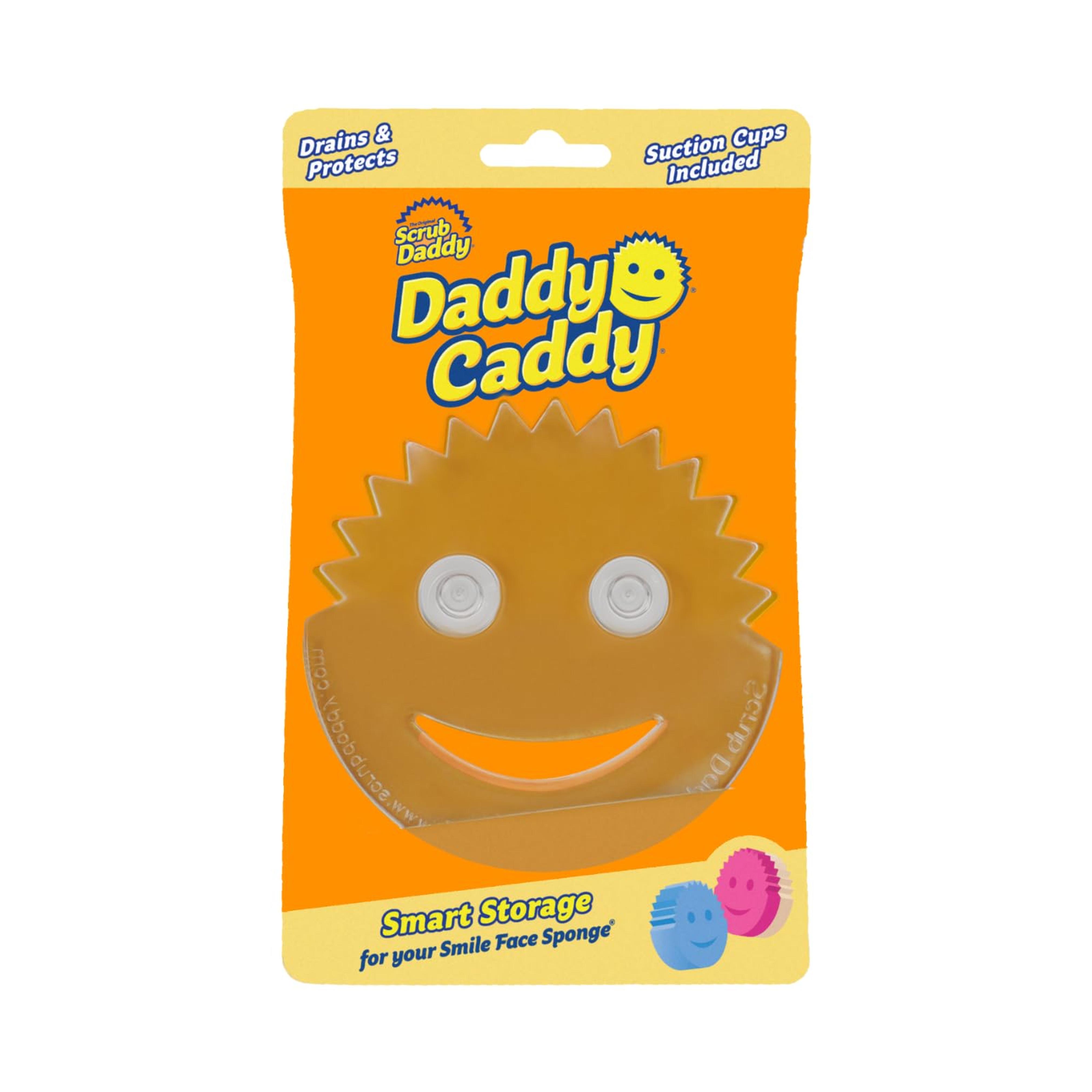 Scrub Daddy Sponge Holder - Daddy Caddy - Sink Sponge Holder with Suction Cups for Smiley Face Sponge - Sink Organizer for Kitchen and Bathroom - Self Draining & Dishwasher Safe - 1ct