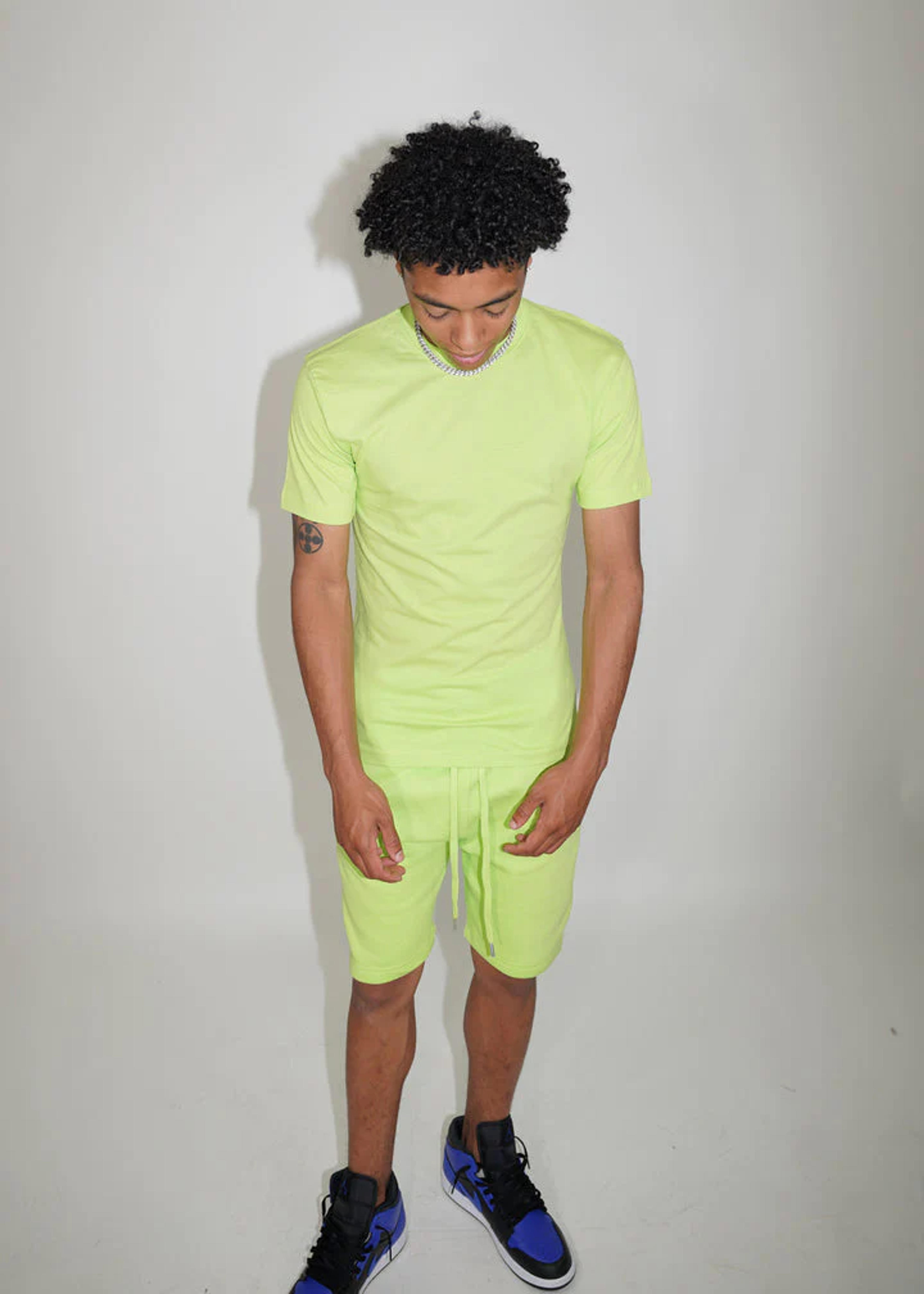 Neon Green Lime T Shirt and Short Set – The Top Shop