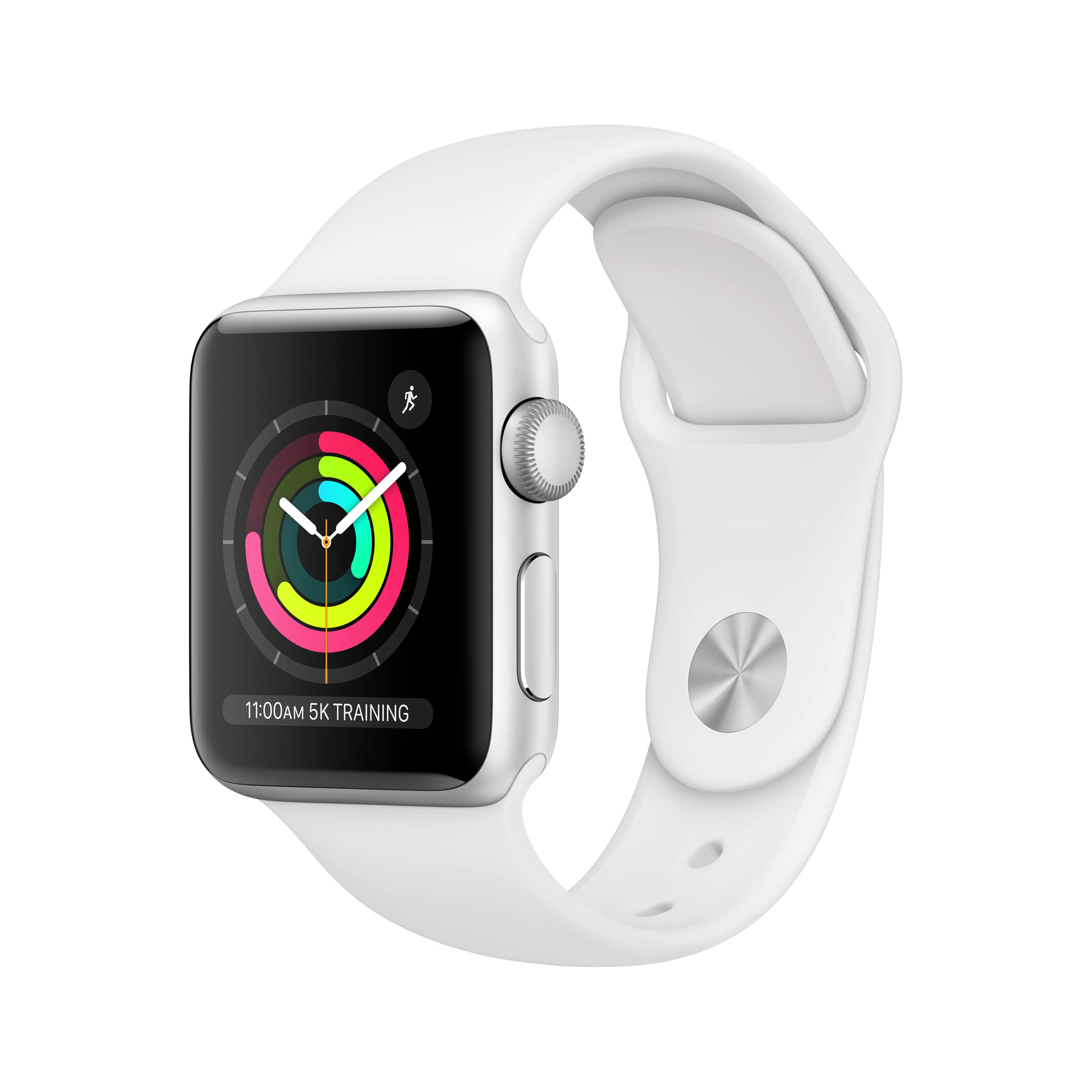 Apple Watch Series 3 GPS Silver - 38mm - White Sport Band - Walmart.com