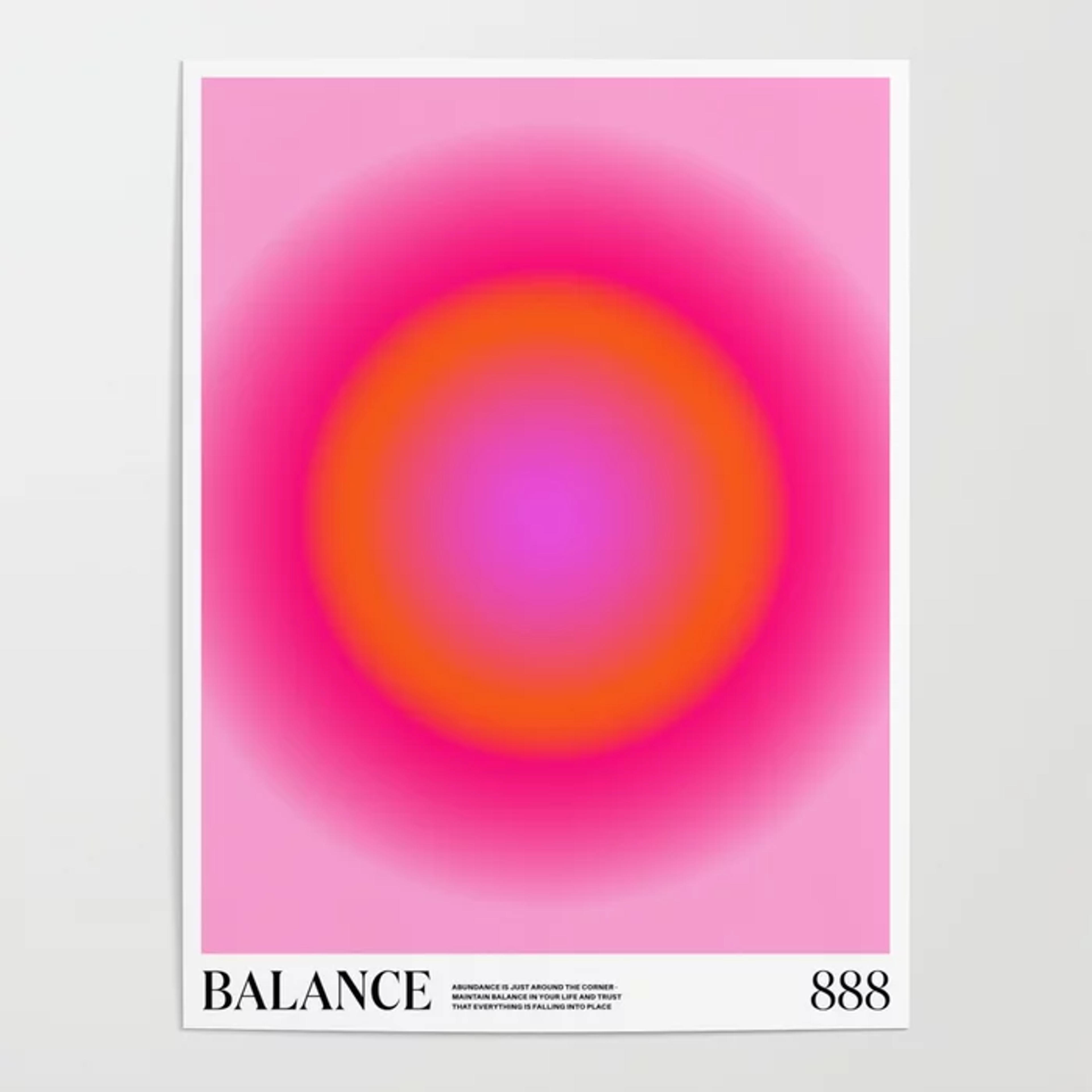 Gradient Angel Numbers: Balance Poster by Tiger Spirit | Society6
