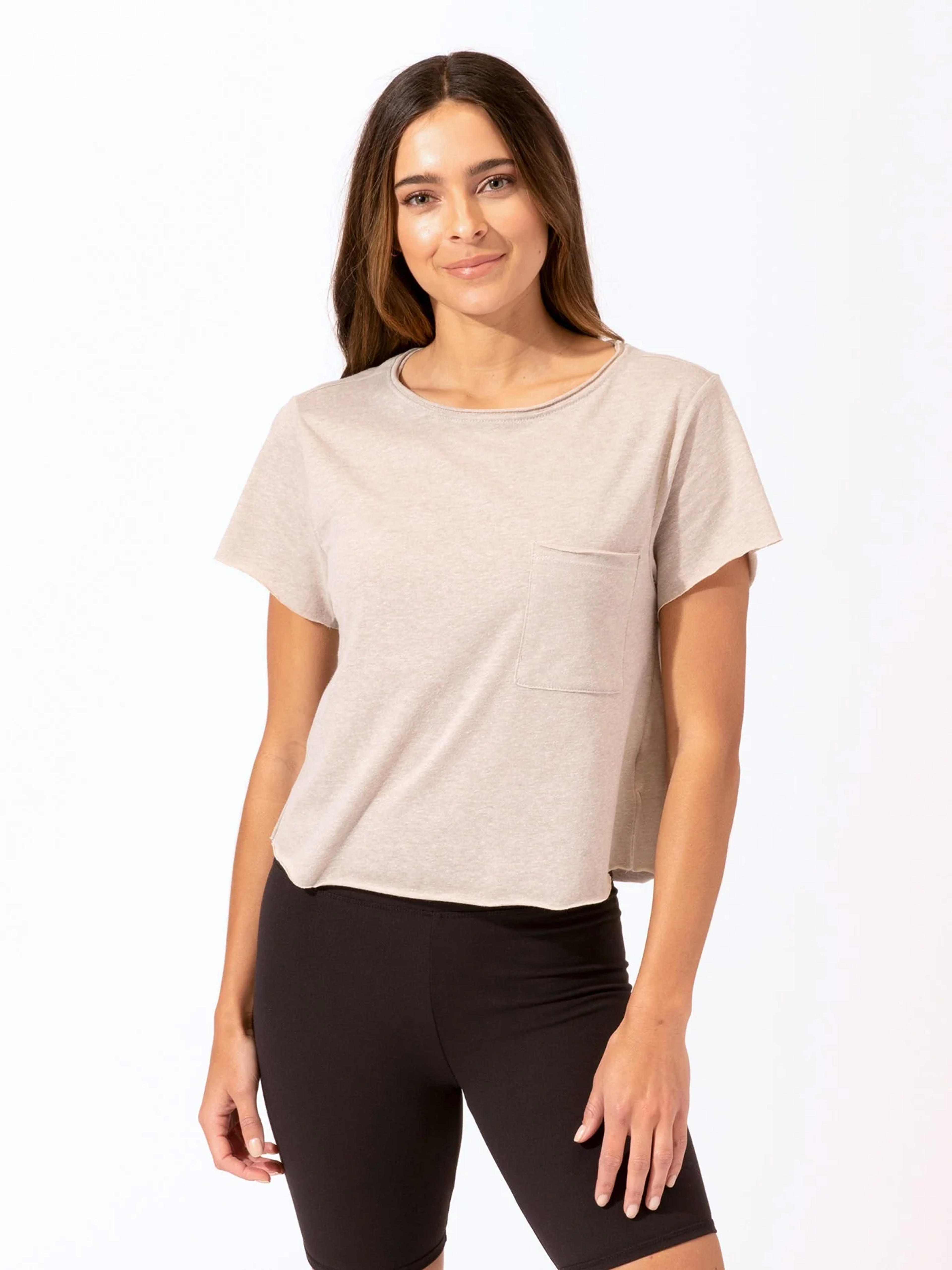 Maggie Triblend Tee in Stucco