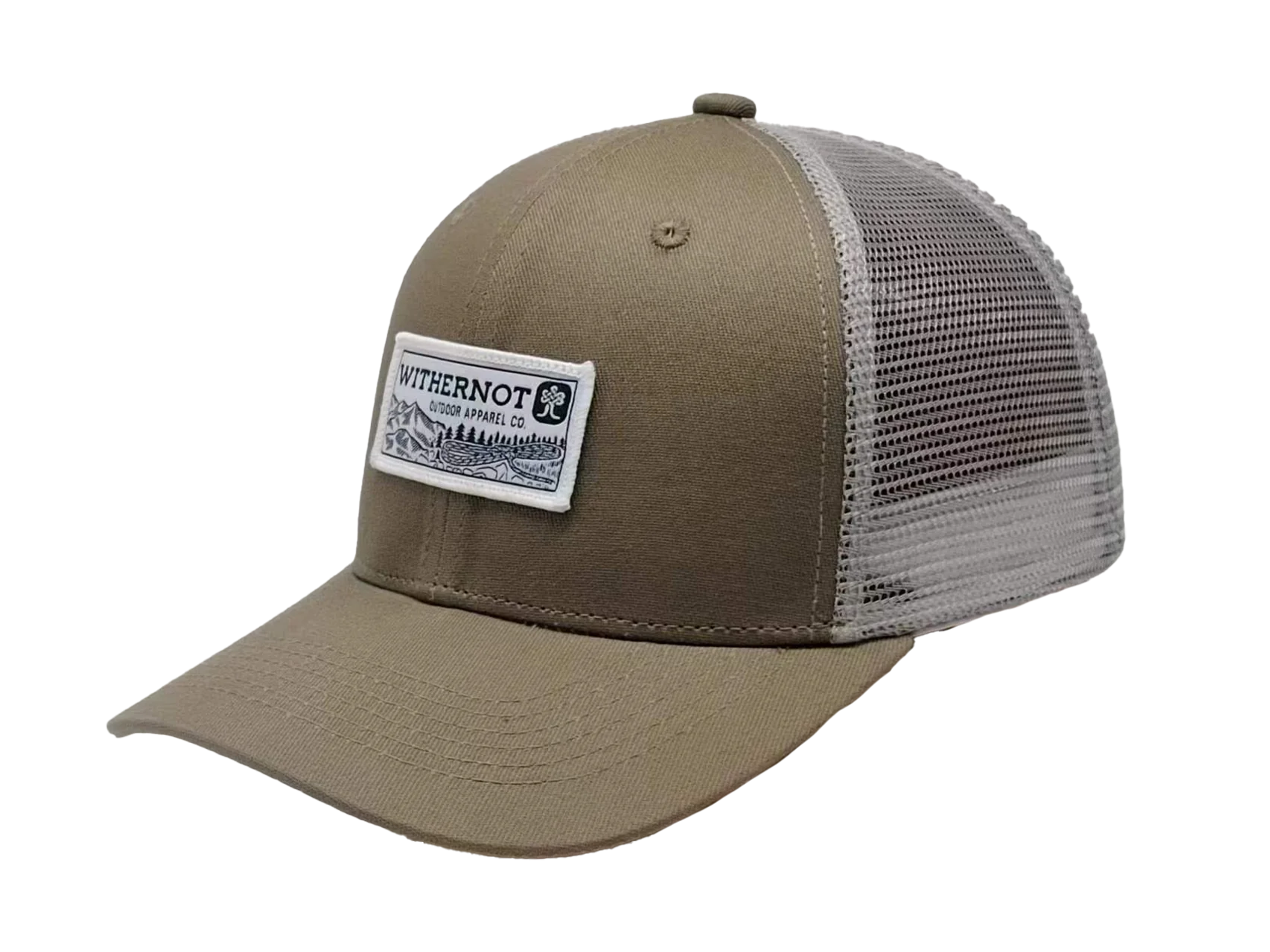 Mountain Label Trucker Hat - Khaki