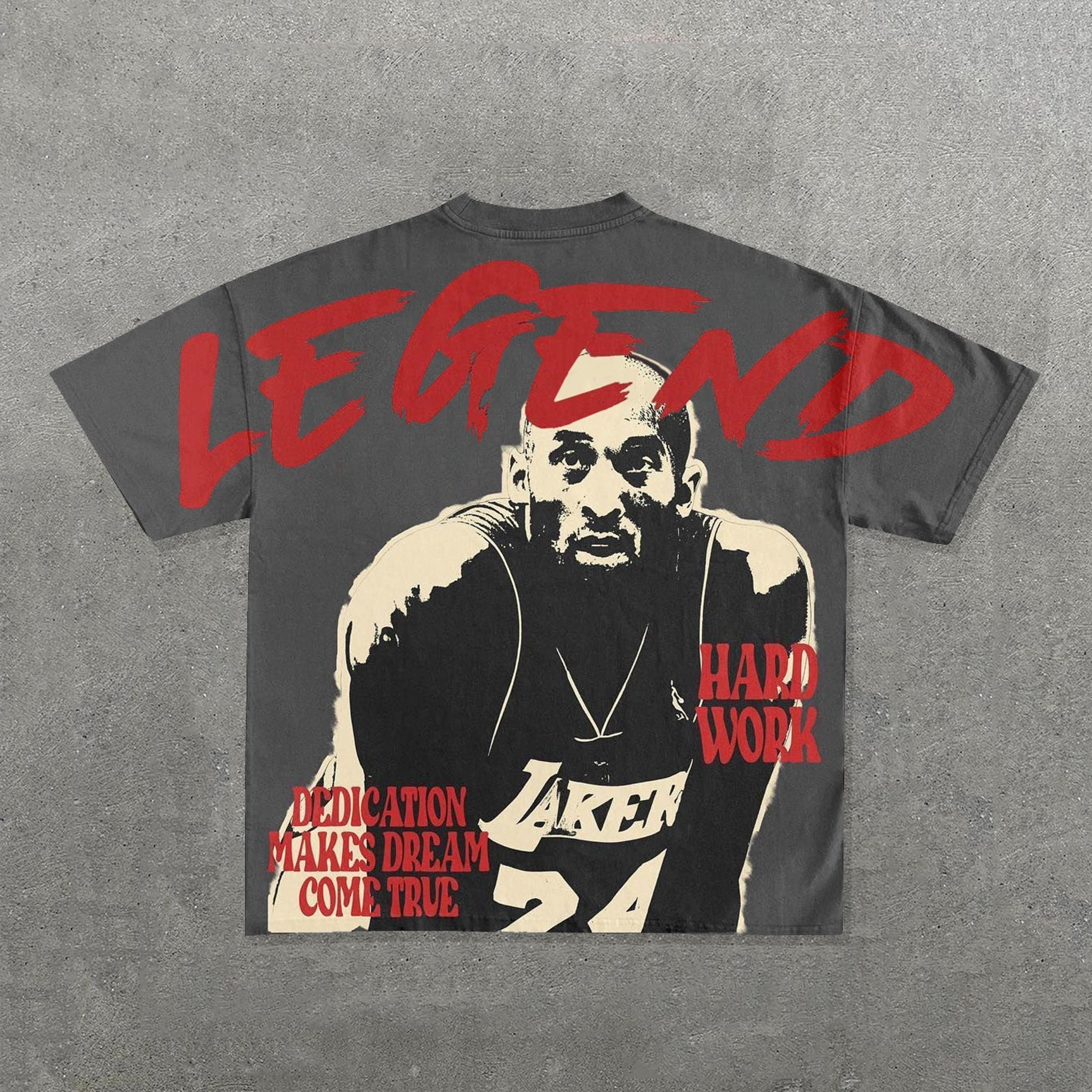 Legend Print Short Sleeve T-Shirt - Dark_Gray / S