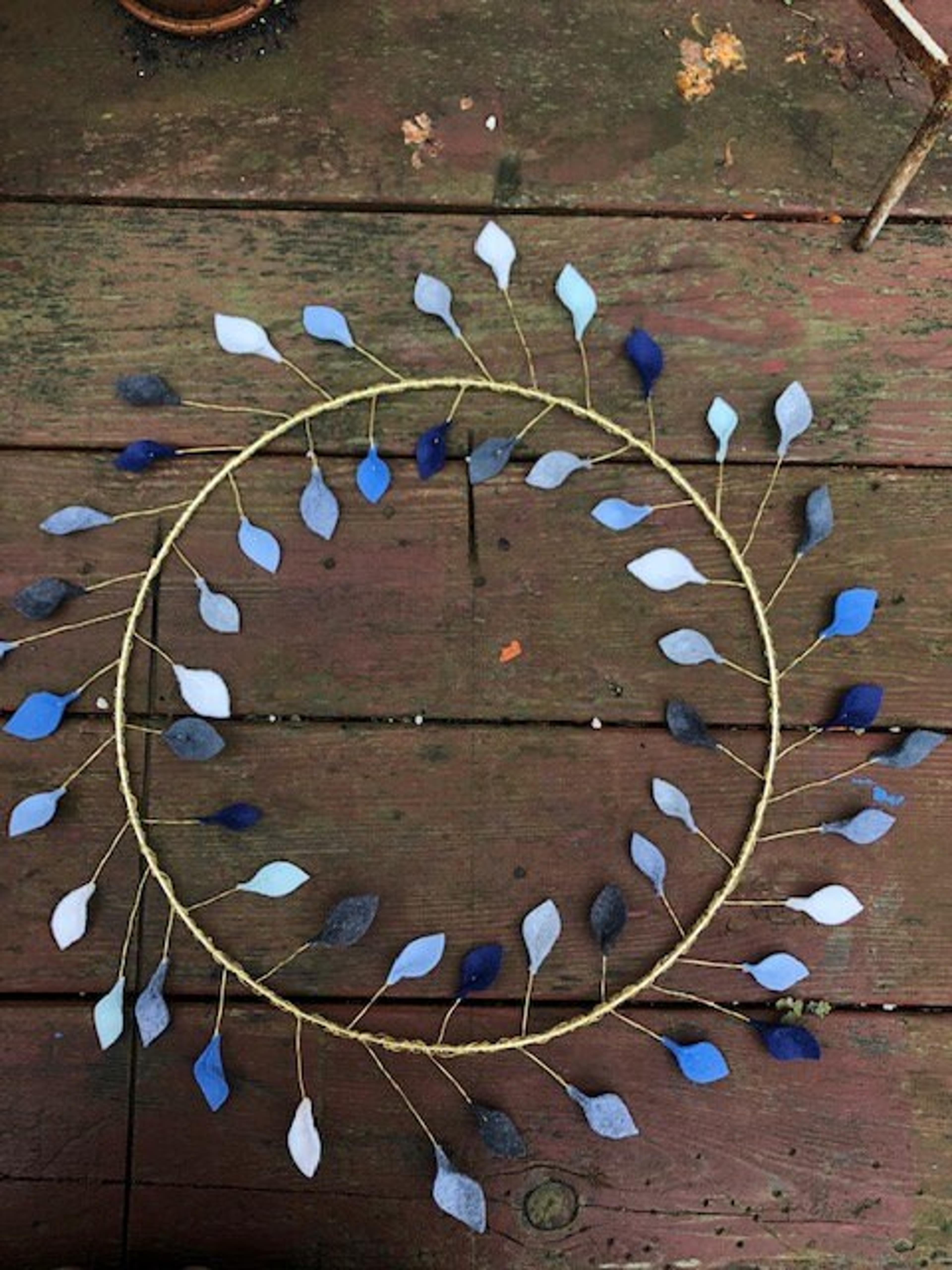 Minimalist Hanukkah Winter Gold and Blue Wreath - Etsy