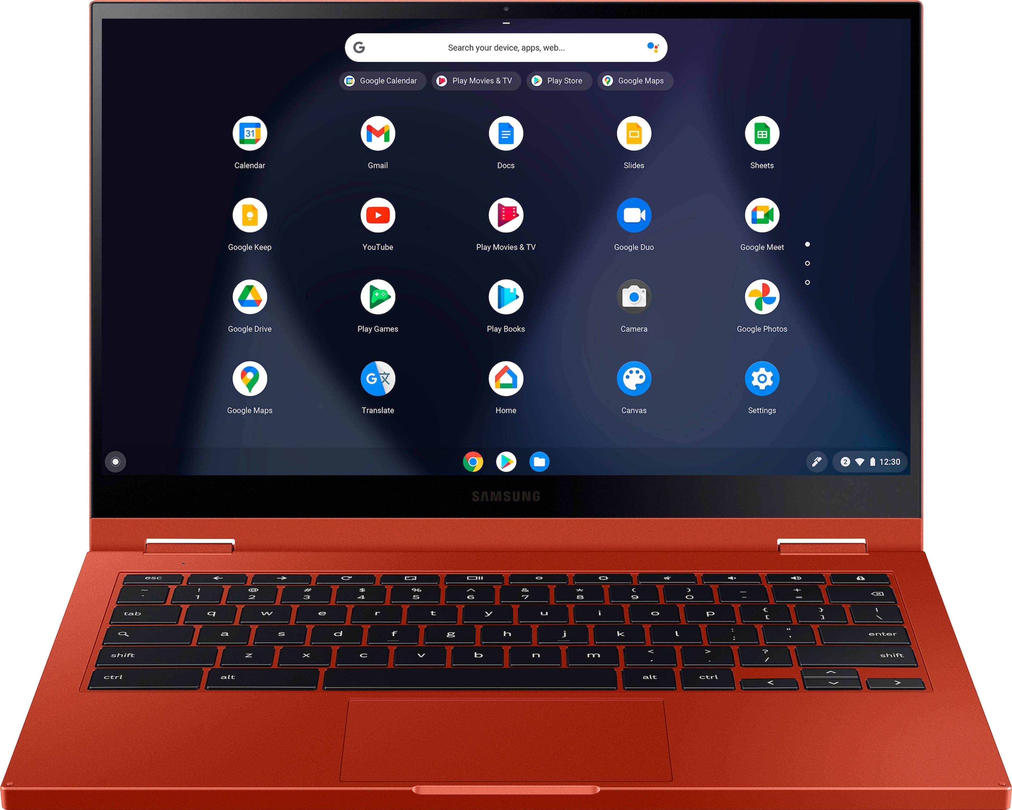 Samsung Galaxy Chromebook 2 13.3" QLED Touch-Screen Intel® Core™ i3 8GB Memory 128GB eMMC Fiesta Red XE530QDA-KA1US