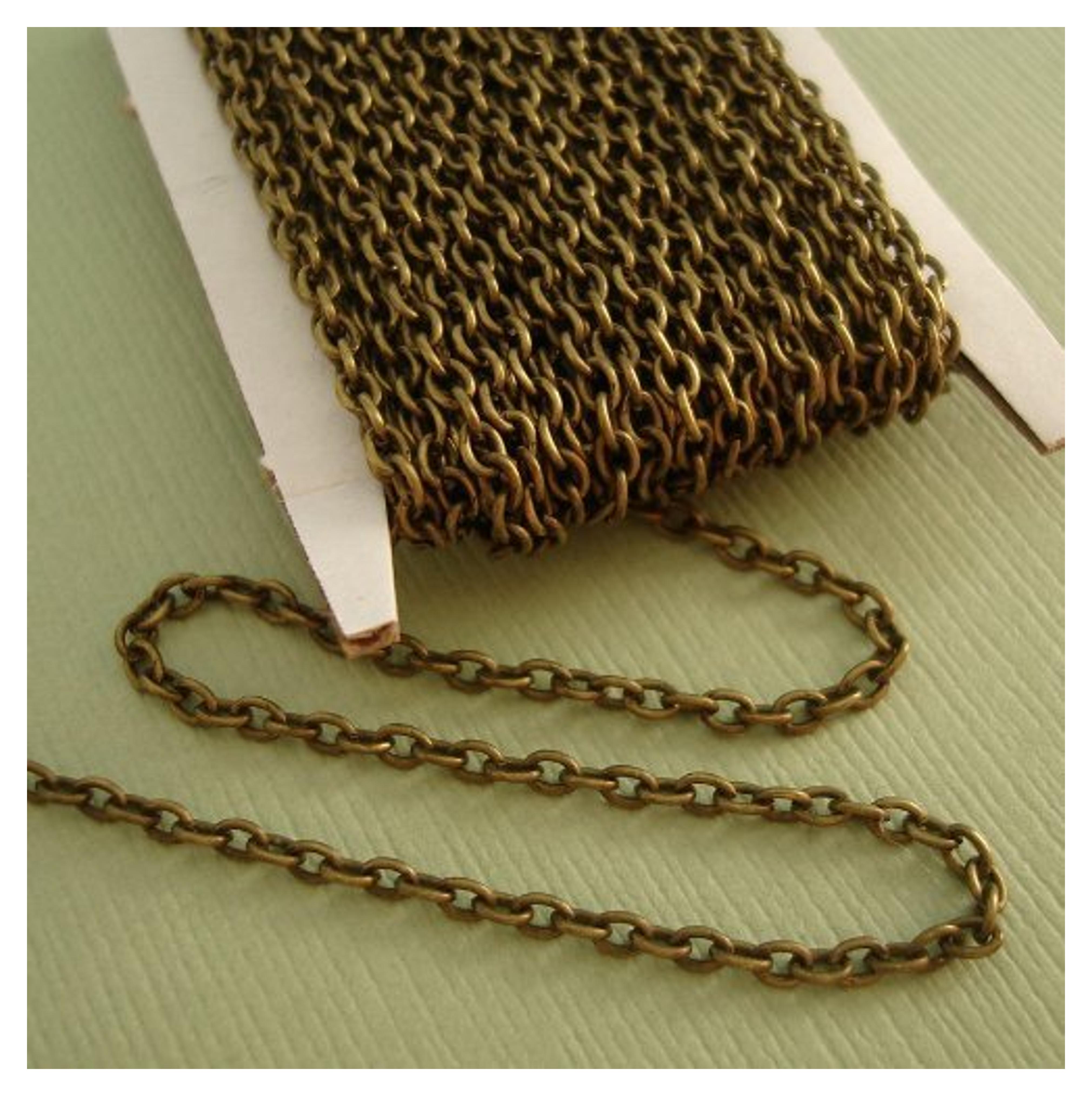 Amazon.com: QTMY 15 Feet 3x2x0.6mm Antique Bronze Round Cable Unfinished Chain for Jewelry Making (Antique Bronze) : Arts, Crafts & Sewing