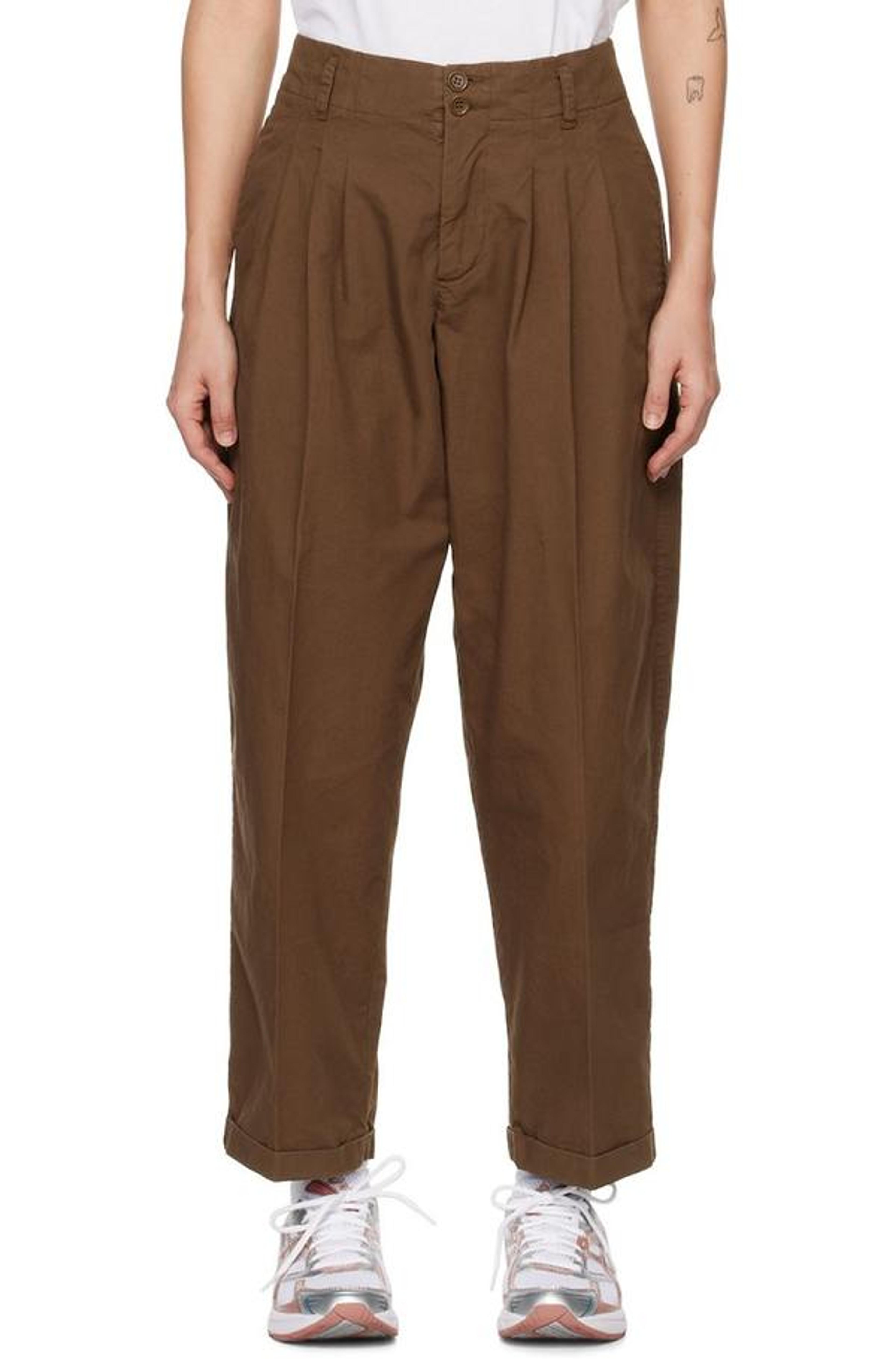 YMC Brown Keaton Trousers | Garmentory