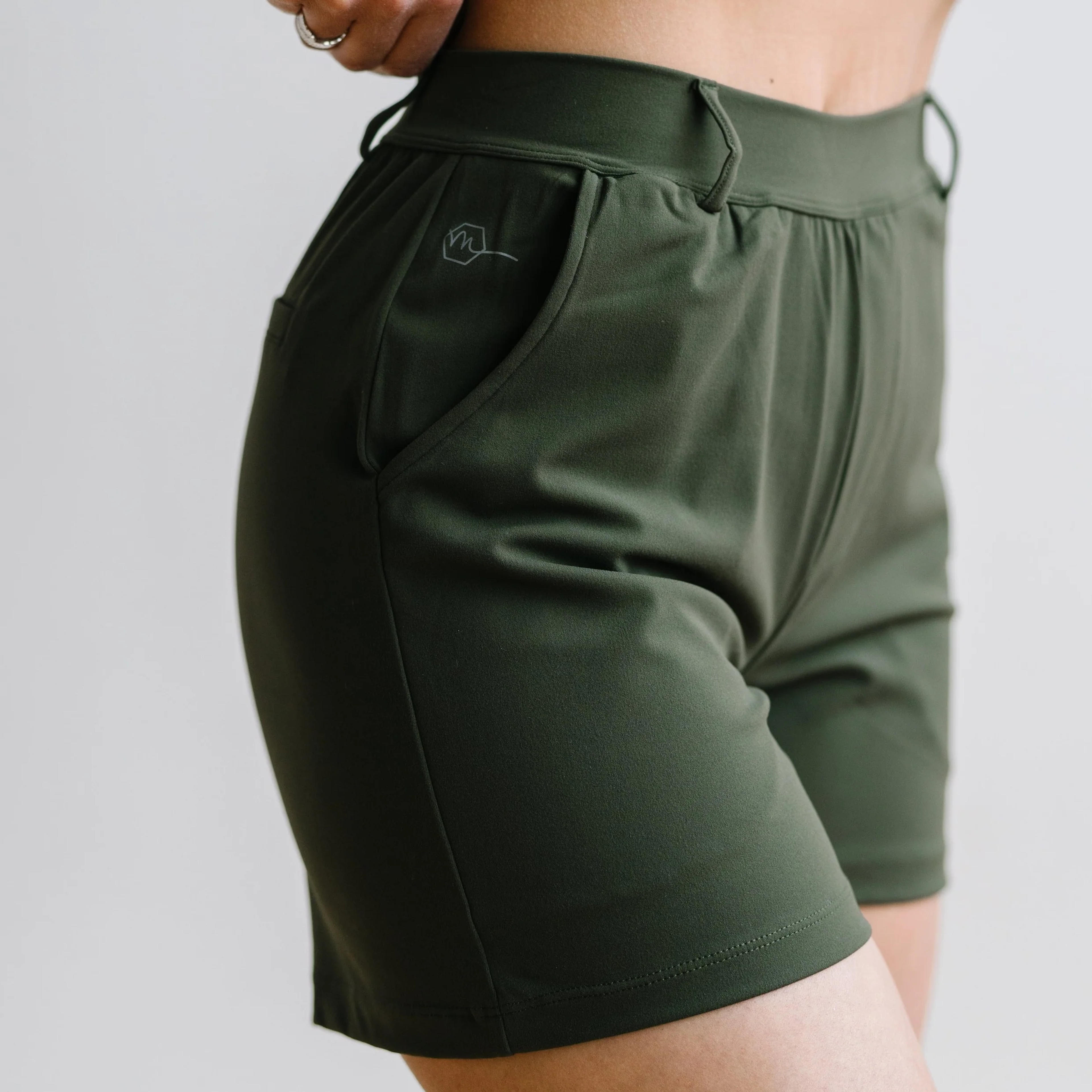 Work Hard Play Hard Trouser Shorts - Olive Green | MT LUXE – Maven Thread