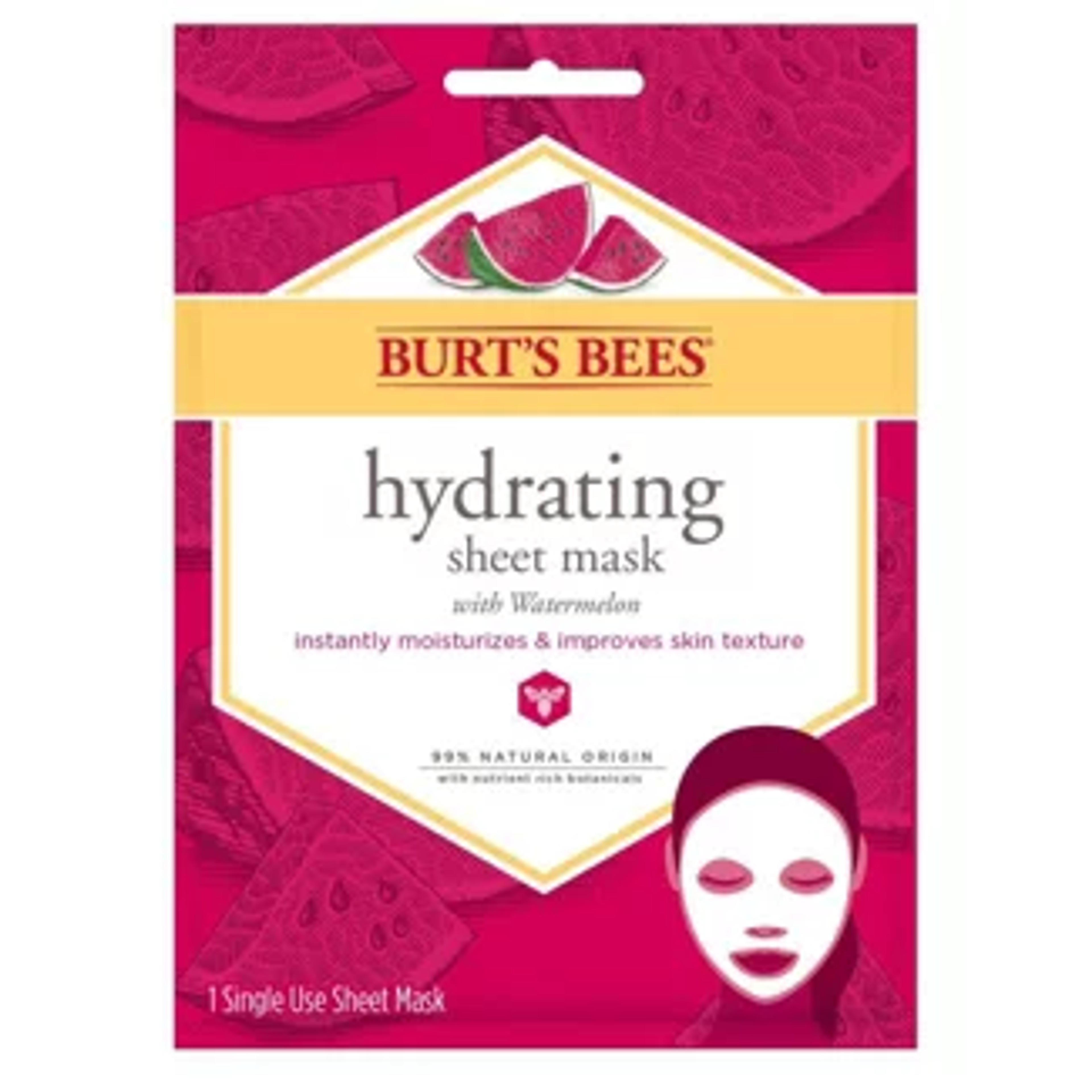 Burt's Bees Hydrating Sheet Mask Watermelon - 1ct : Target