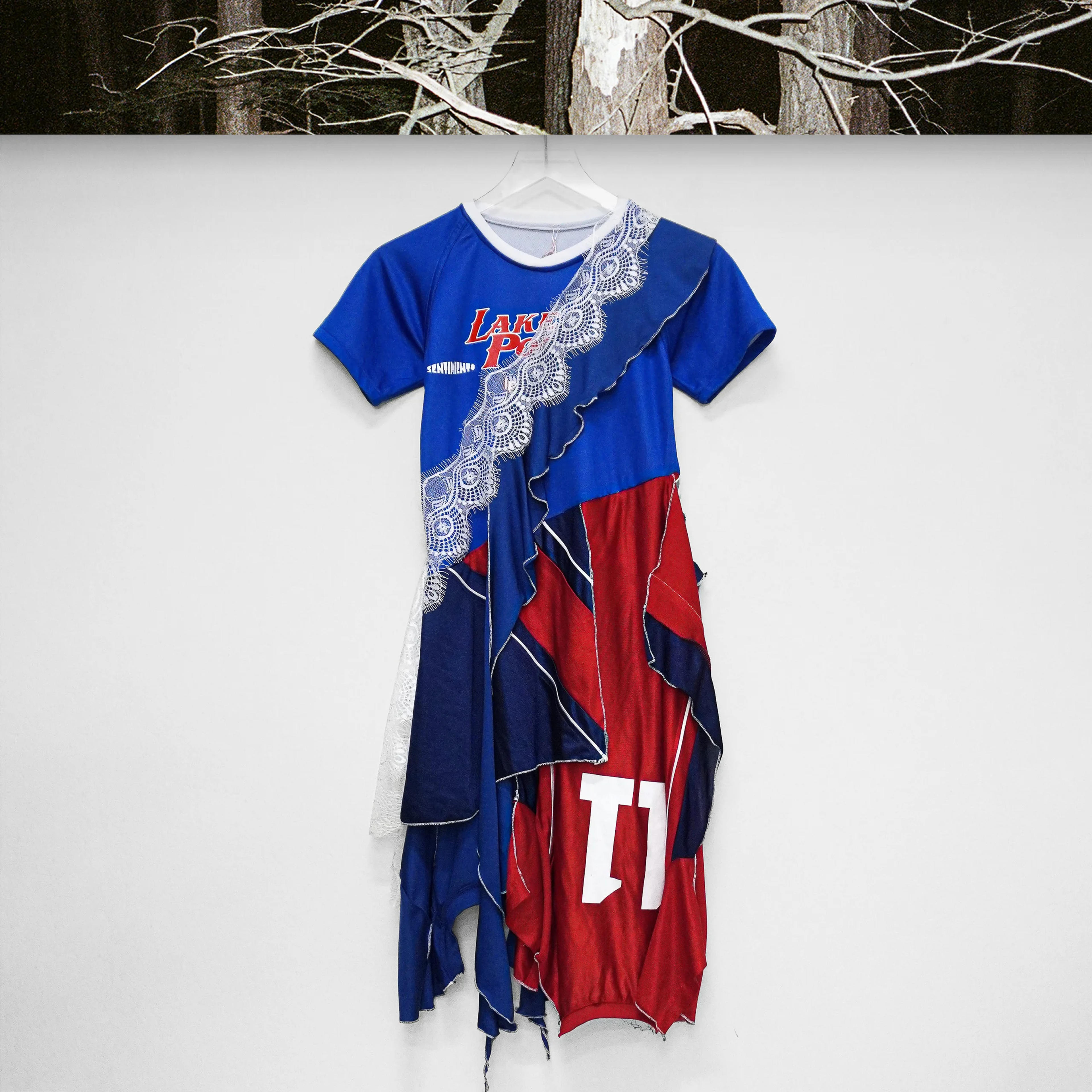 sentimiento-jersey-dress-blue-red | Café Forgot Shop