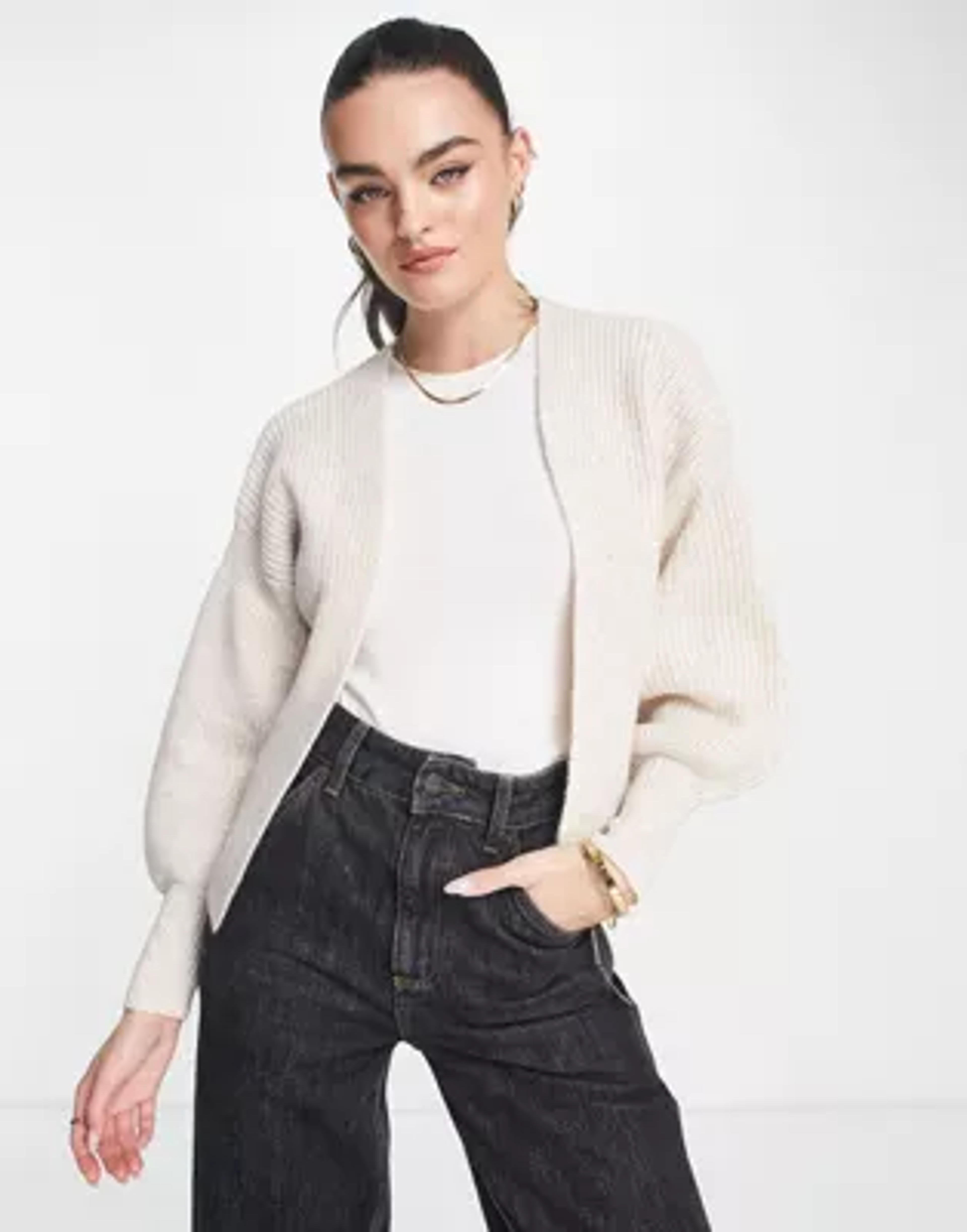 ASOS DESIGN edge to edge cardigan in oatmeal | ASOS