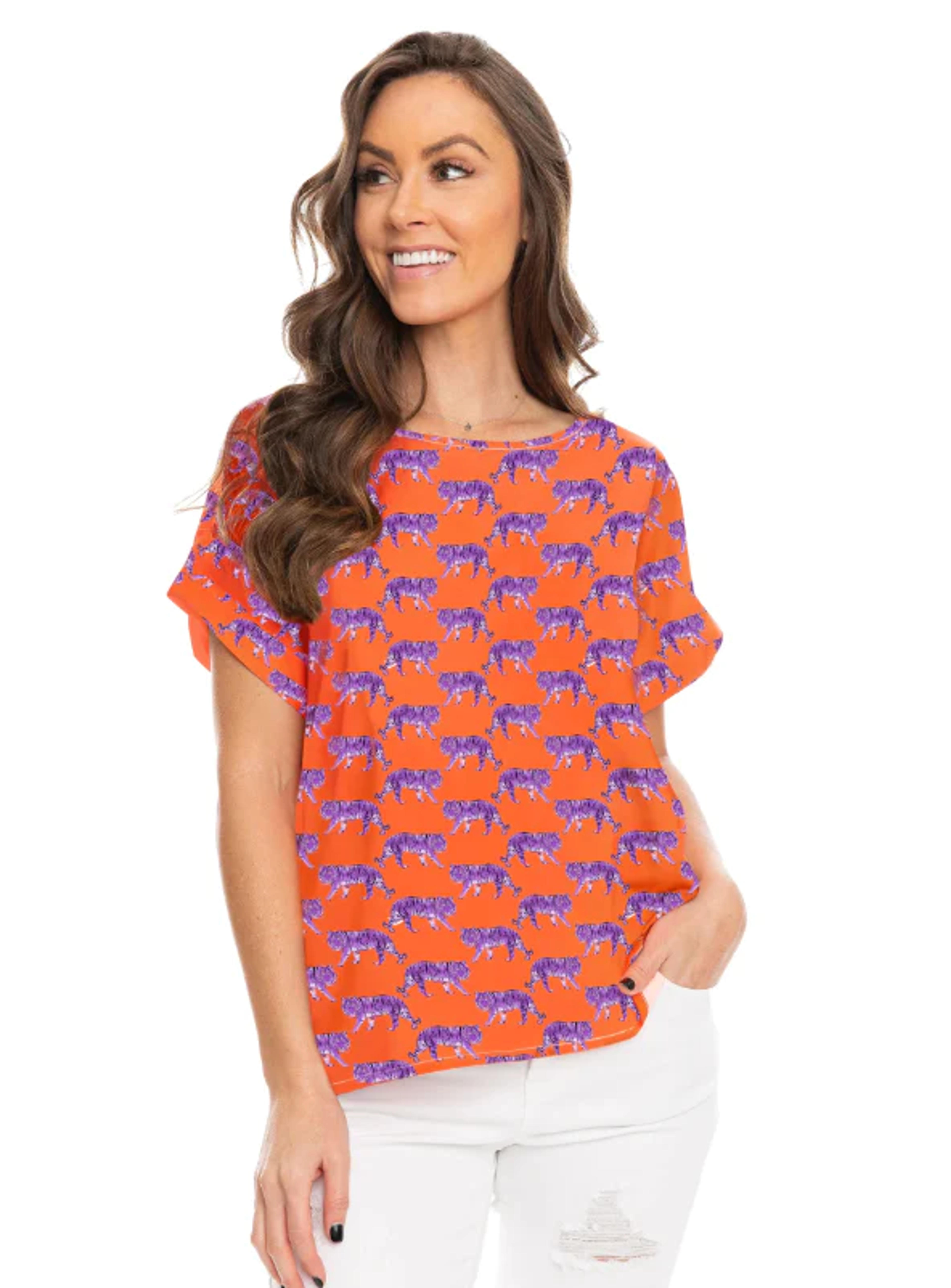 Stewart Simmons Clemson Rolled Cuff Blouse – Elkmont Trading Company