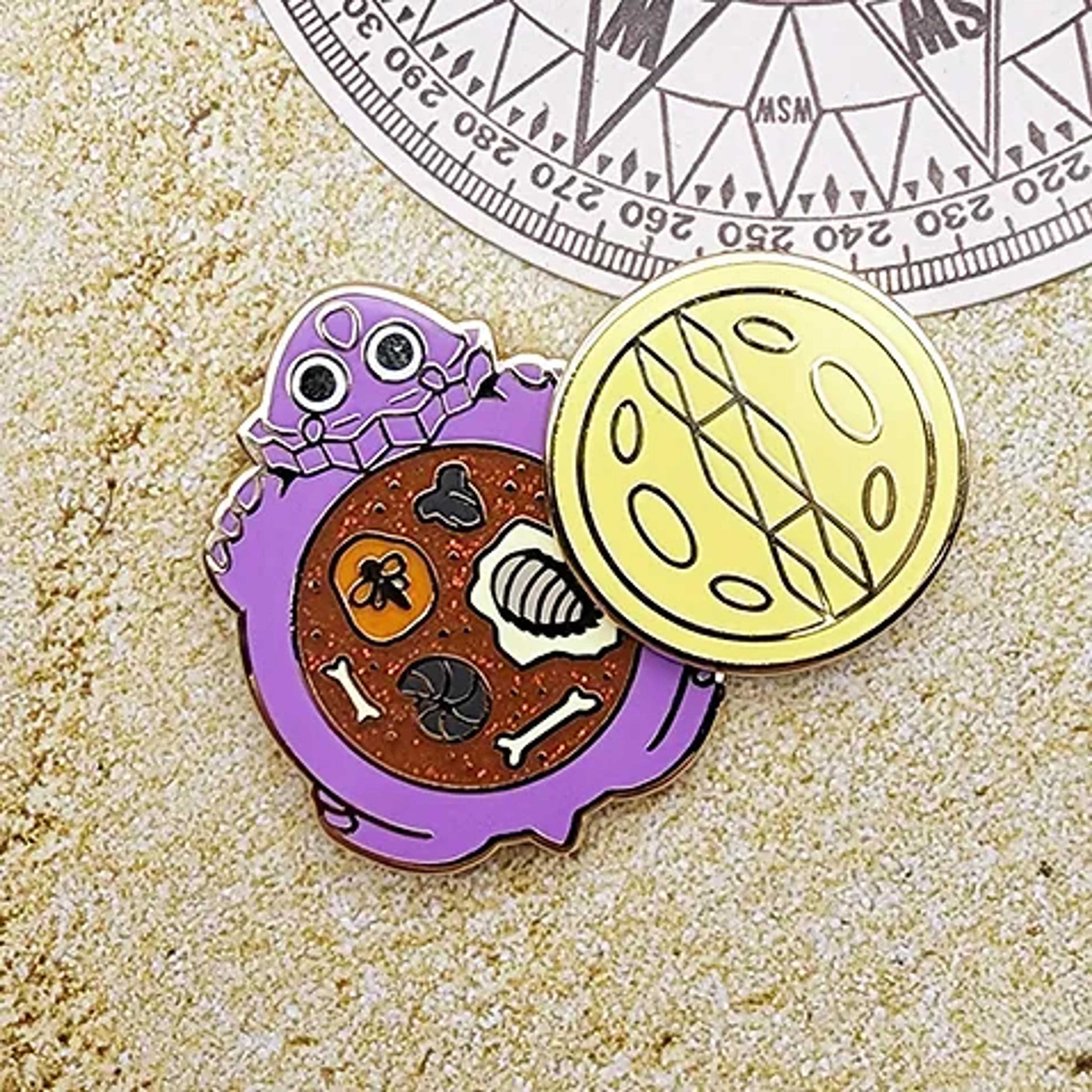 Dinosaur Sandbox Enamel Pin | Toku Arts