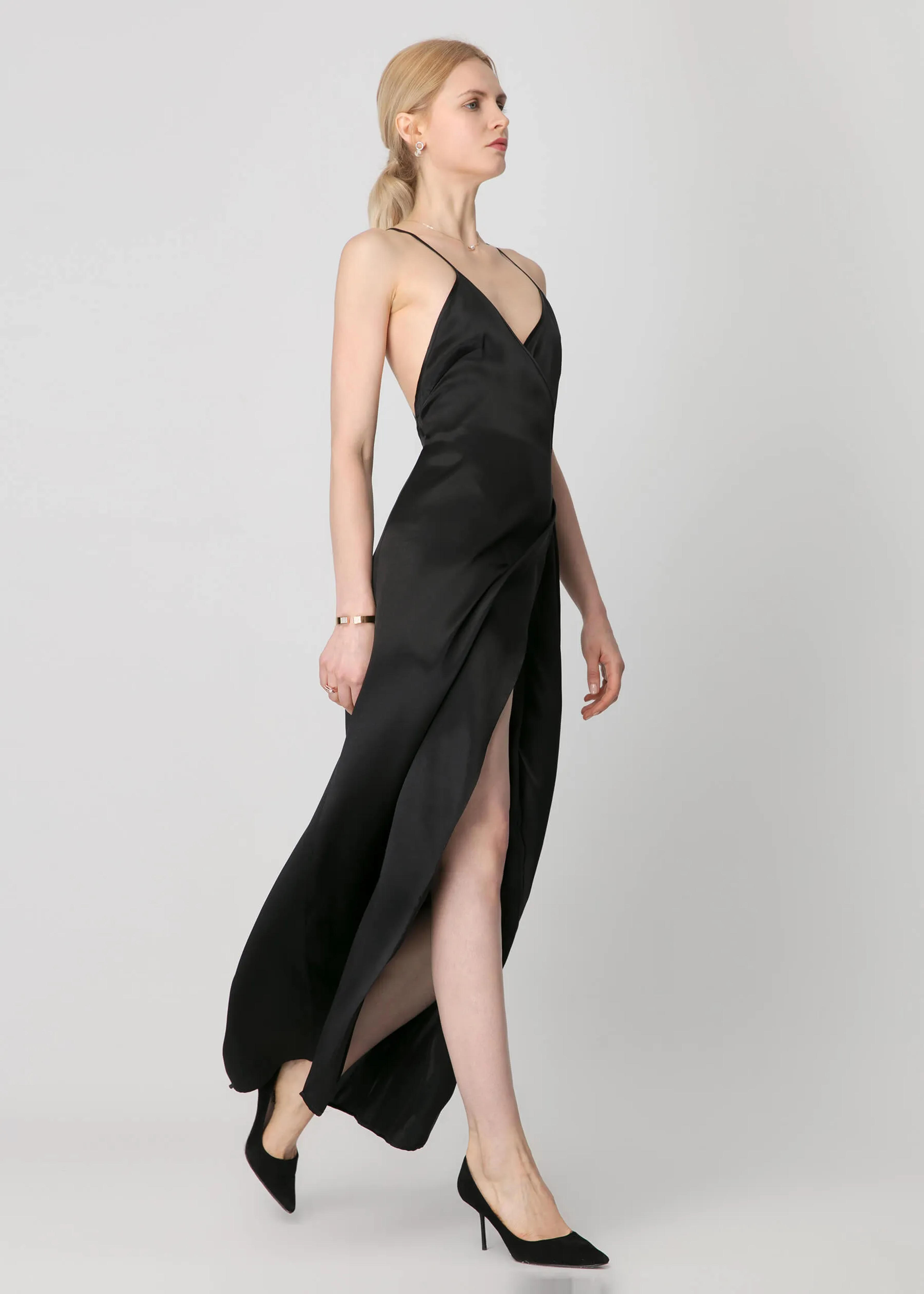 Oeko-Certified Sexy Backless Silk Slip Dress US Online