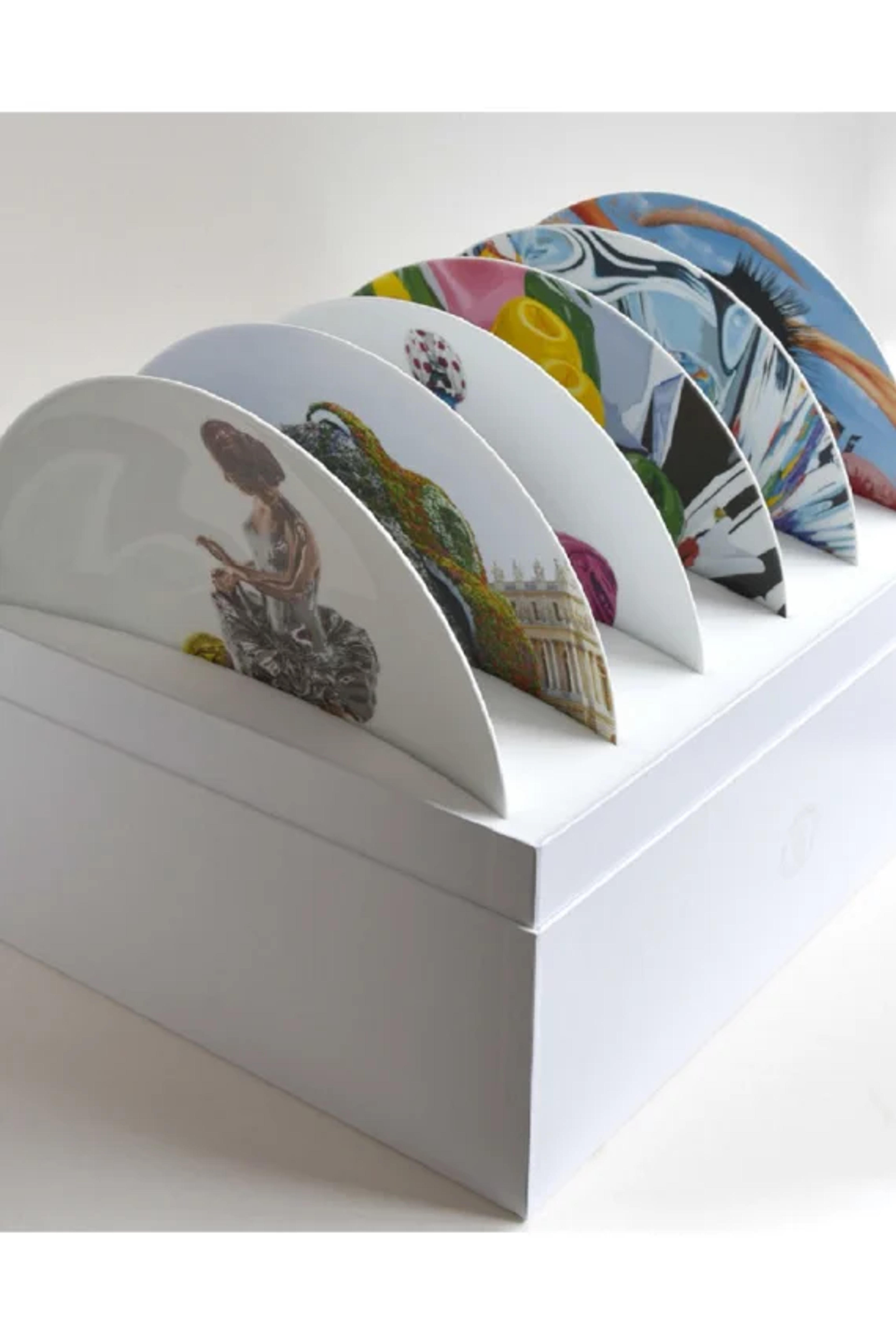 Jeff Koons X Bernardaud Set of 6 Commemorative Plates | Neiman Marcus