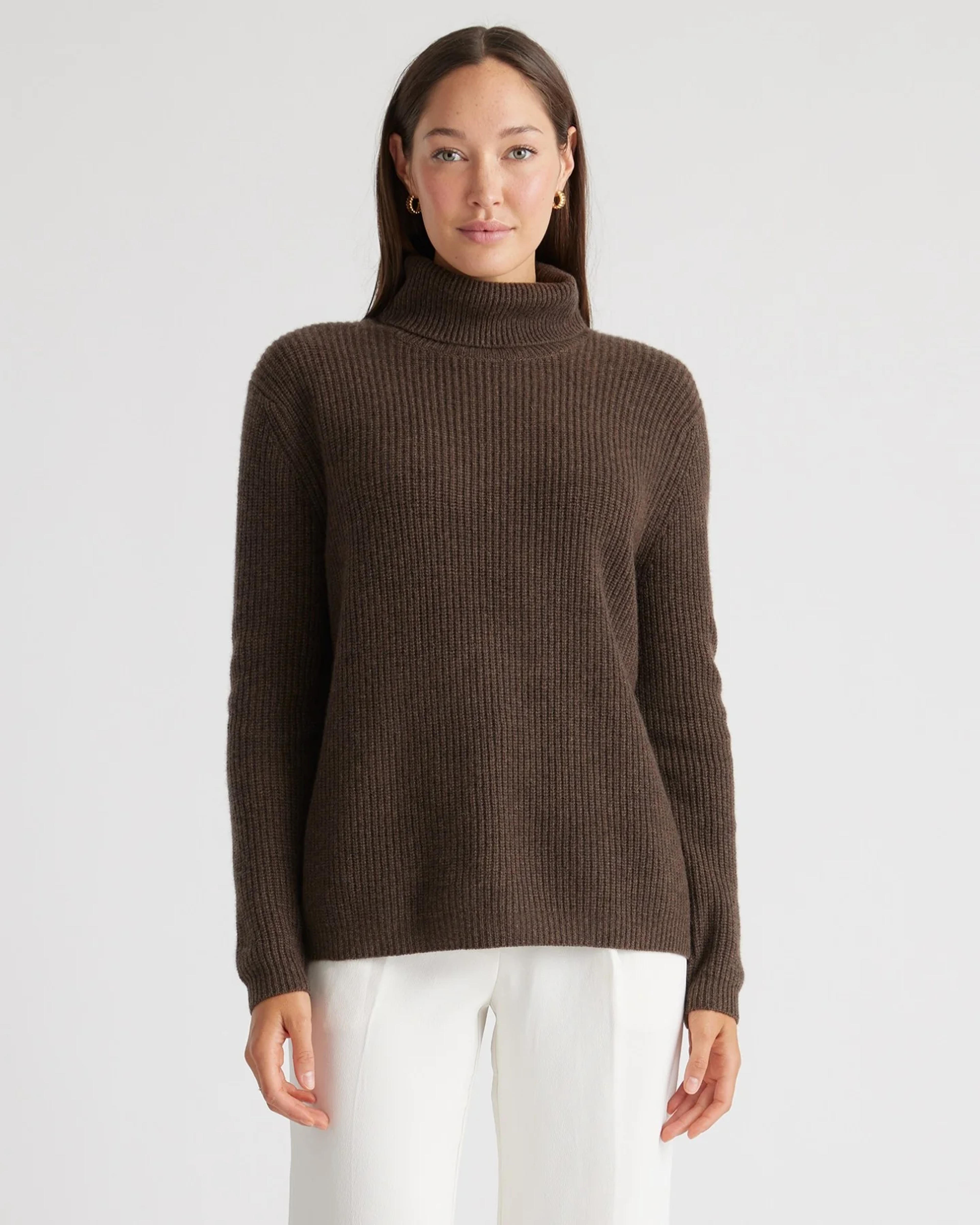 Mongolian Cashmere Fisherman Turtleneck Sweater