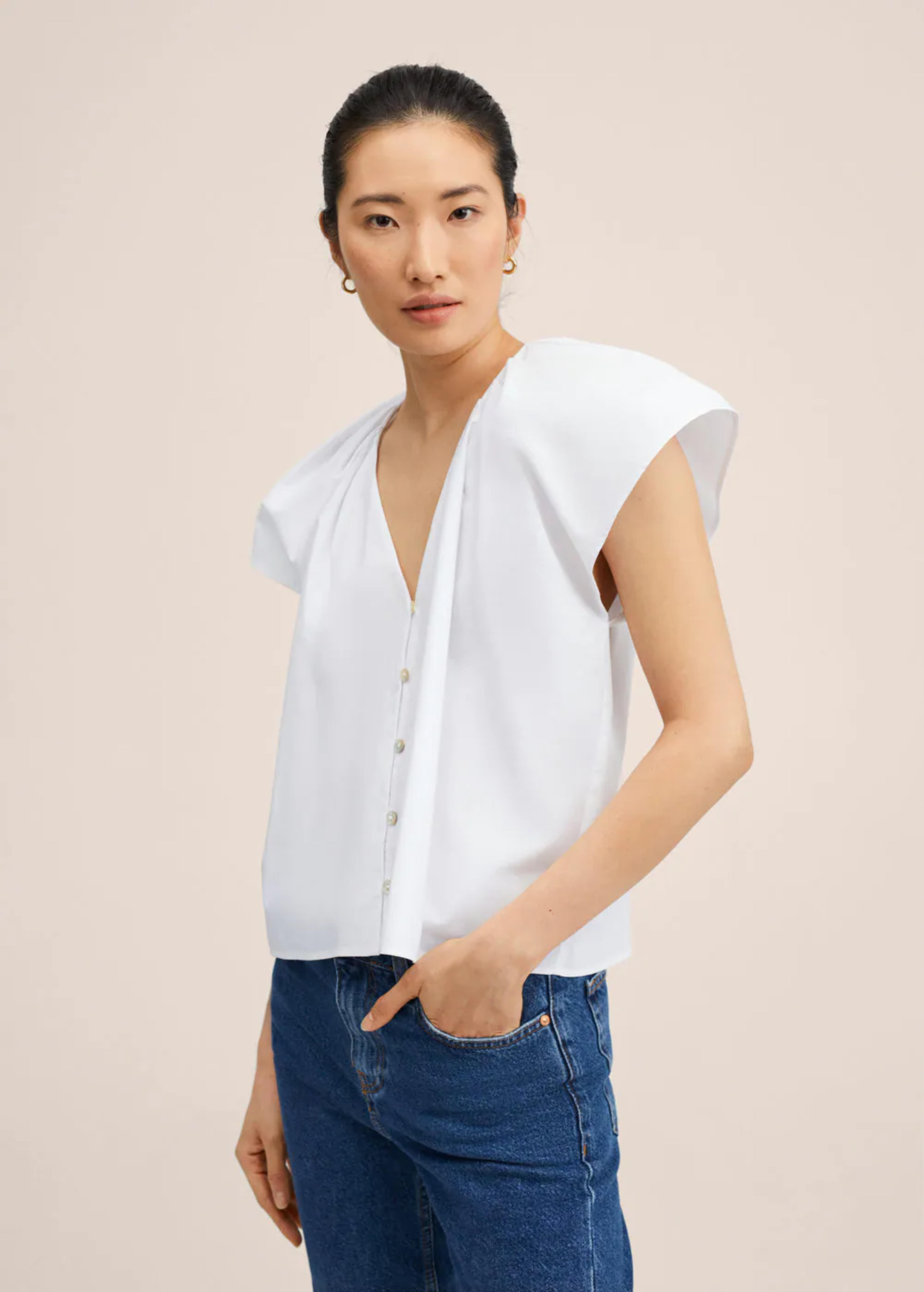 Oversized 100% cotton blouse - Women | Mango USA