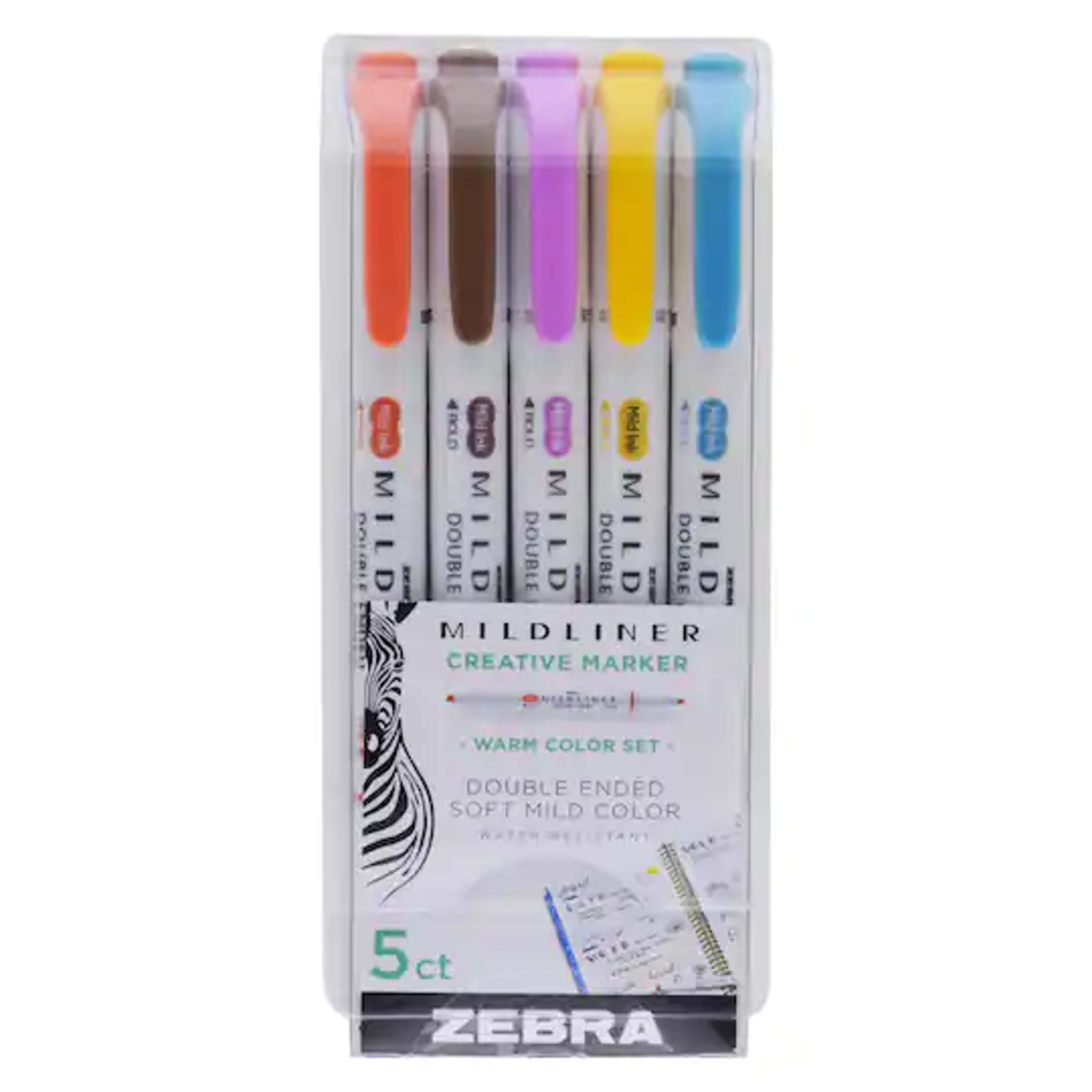 Zebra Mildliner™ Double Ended Creative Marker Set, Warm Color