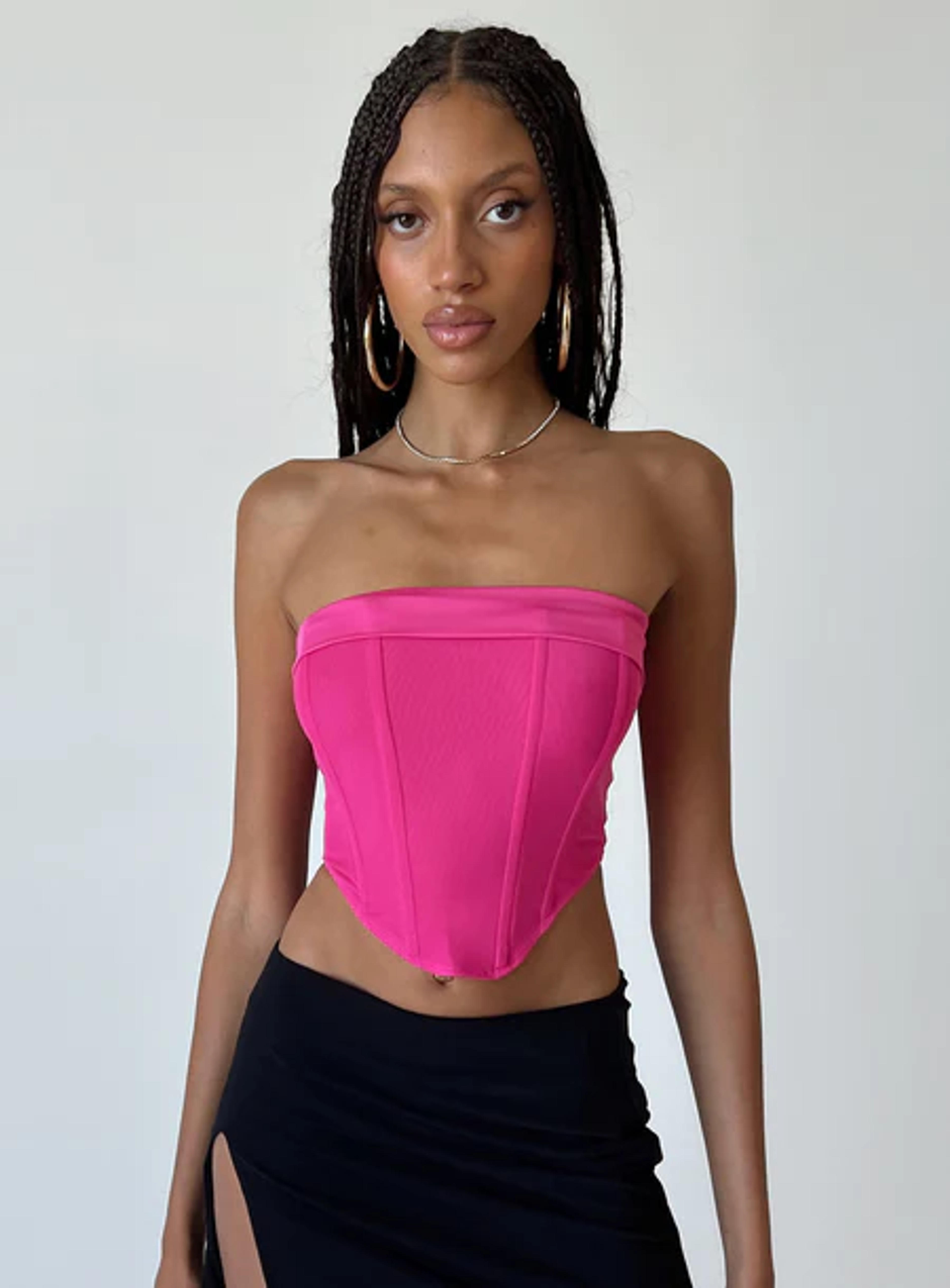 Alma Strapless Top Pink