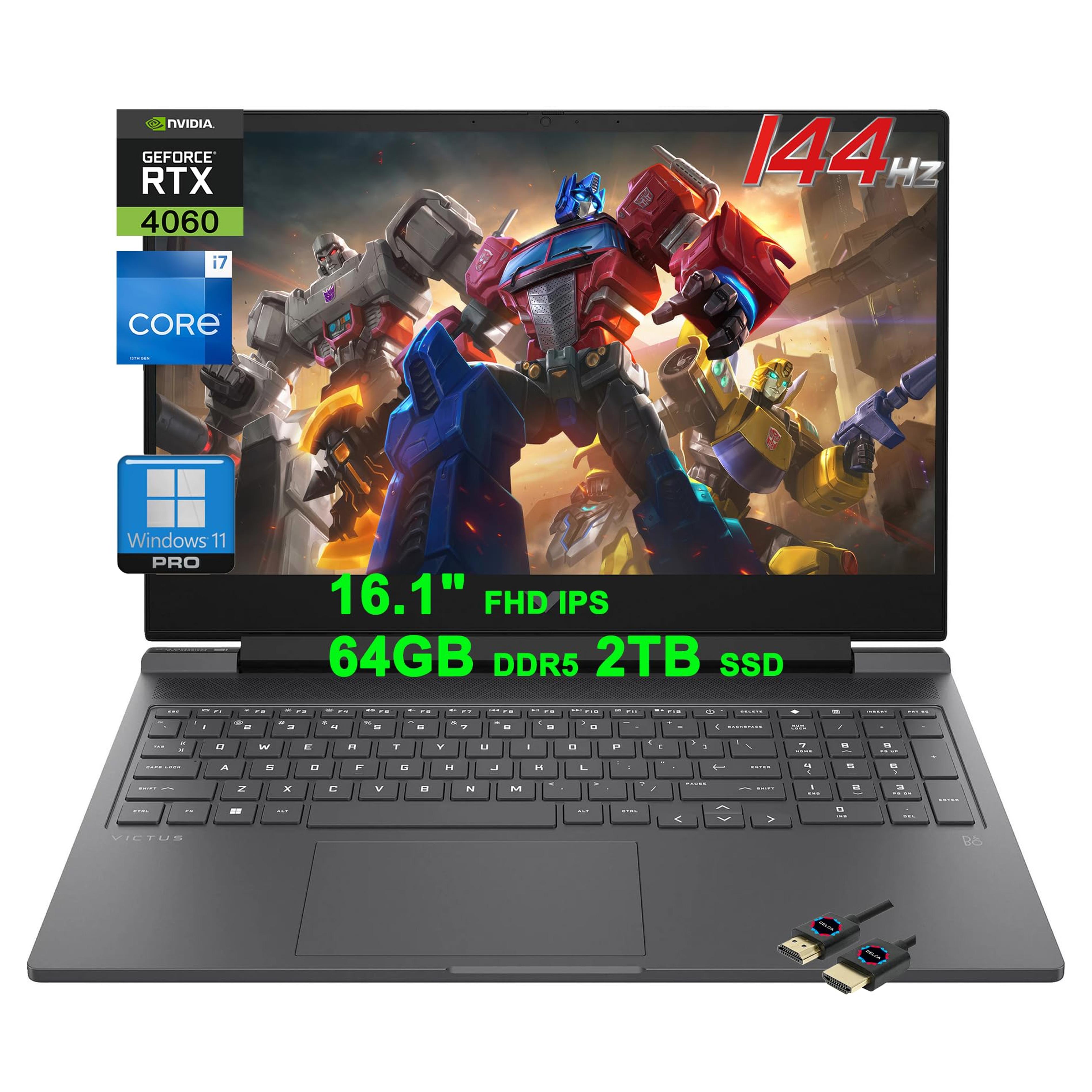 Amazon.com: HP Victus Gaming Laptop | 16.1" FHD IPS 144Hz | Intel 16-Core i7-13700HX >i9-12900HX | 32GB DDR5 1TB SSD | GeForce RTX 4060 8GB | Backlit USB-C Fast Charge Win11Pro Black + HDMI Cable : Electronics