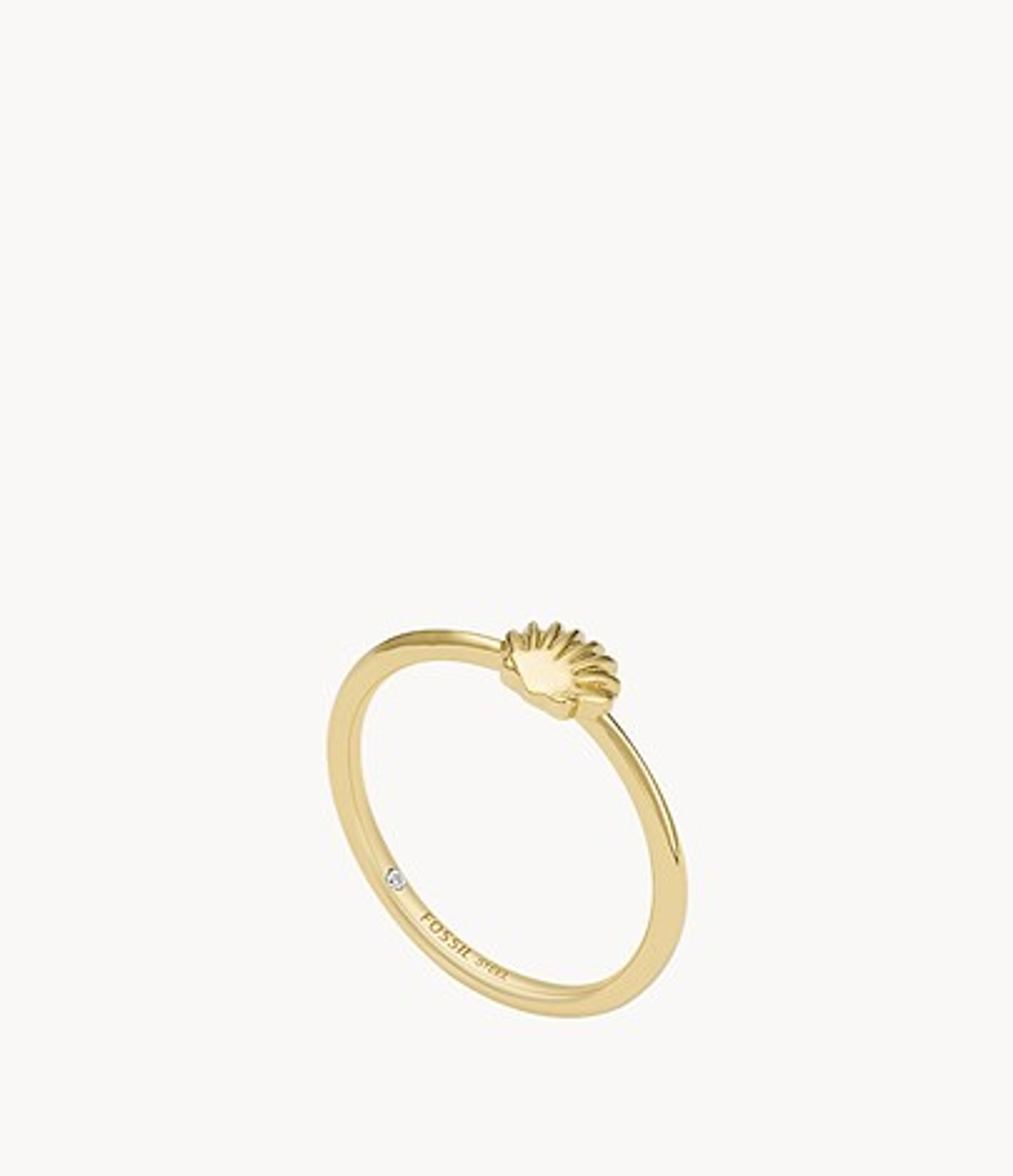 Georgia By The Shore Gold-Tone Stainless Steel Shell Ring