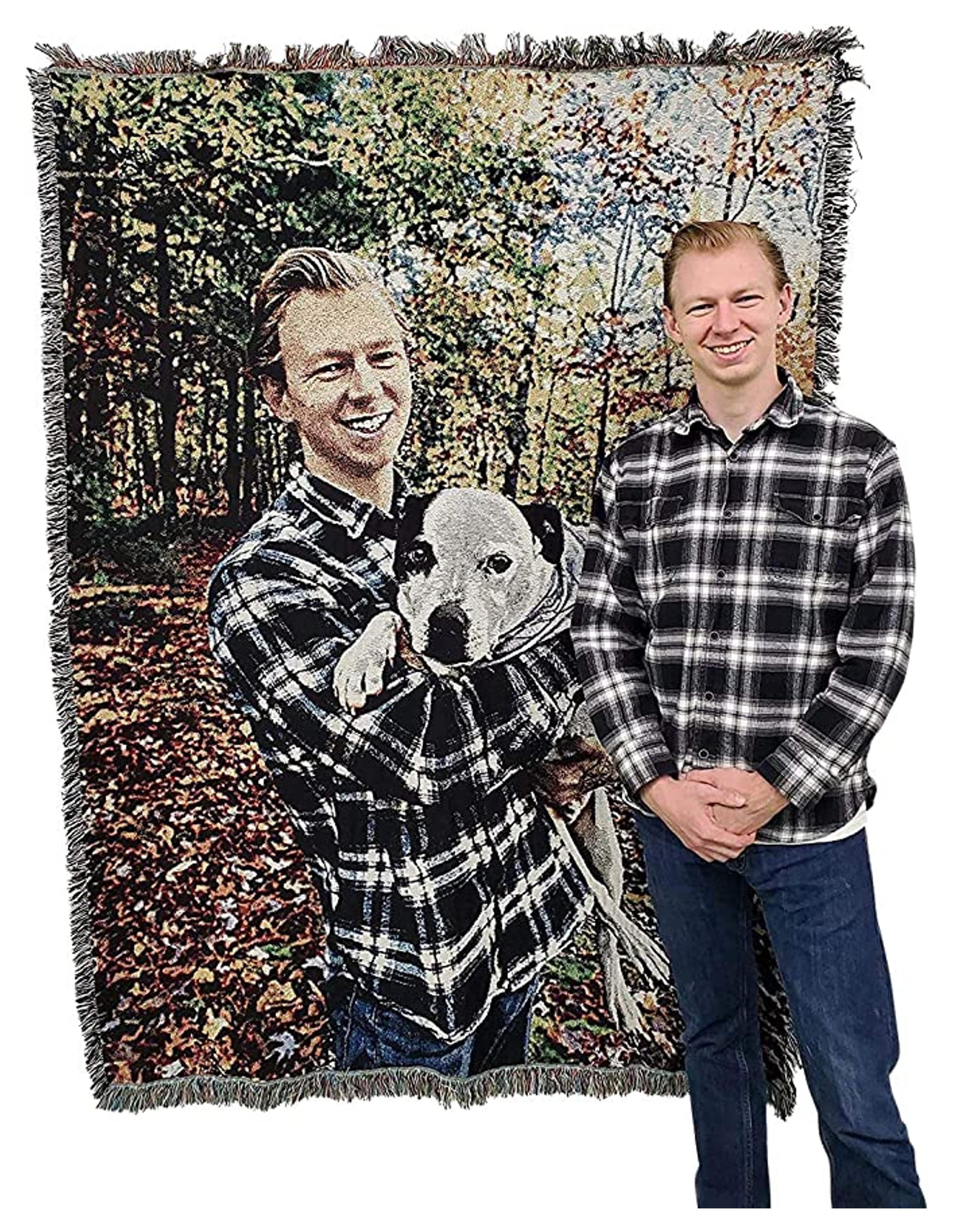 Amazon.com: Personalized Woven Photo Blanket - Not Printed - Custom Gift Picture Tapestry Throw - Made in The USA (72x54) : Home & Kitchen