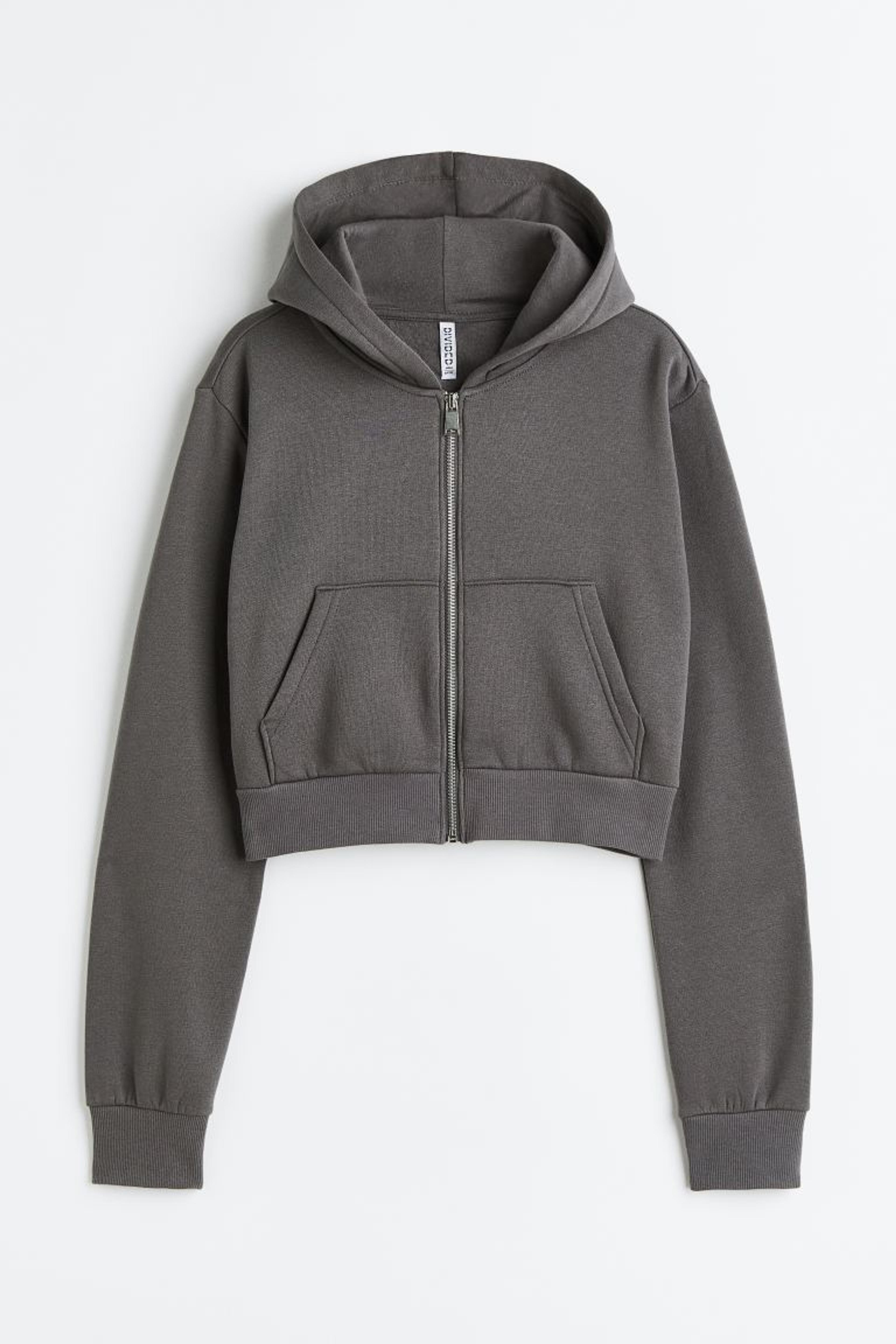 Short Hooded Sweatshirt Jacket - Dark grey - Ladies | H&M US