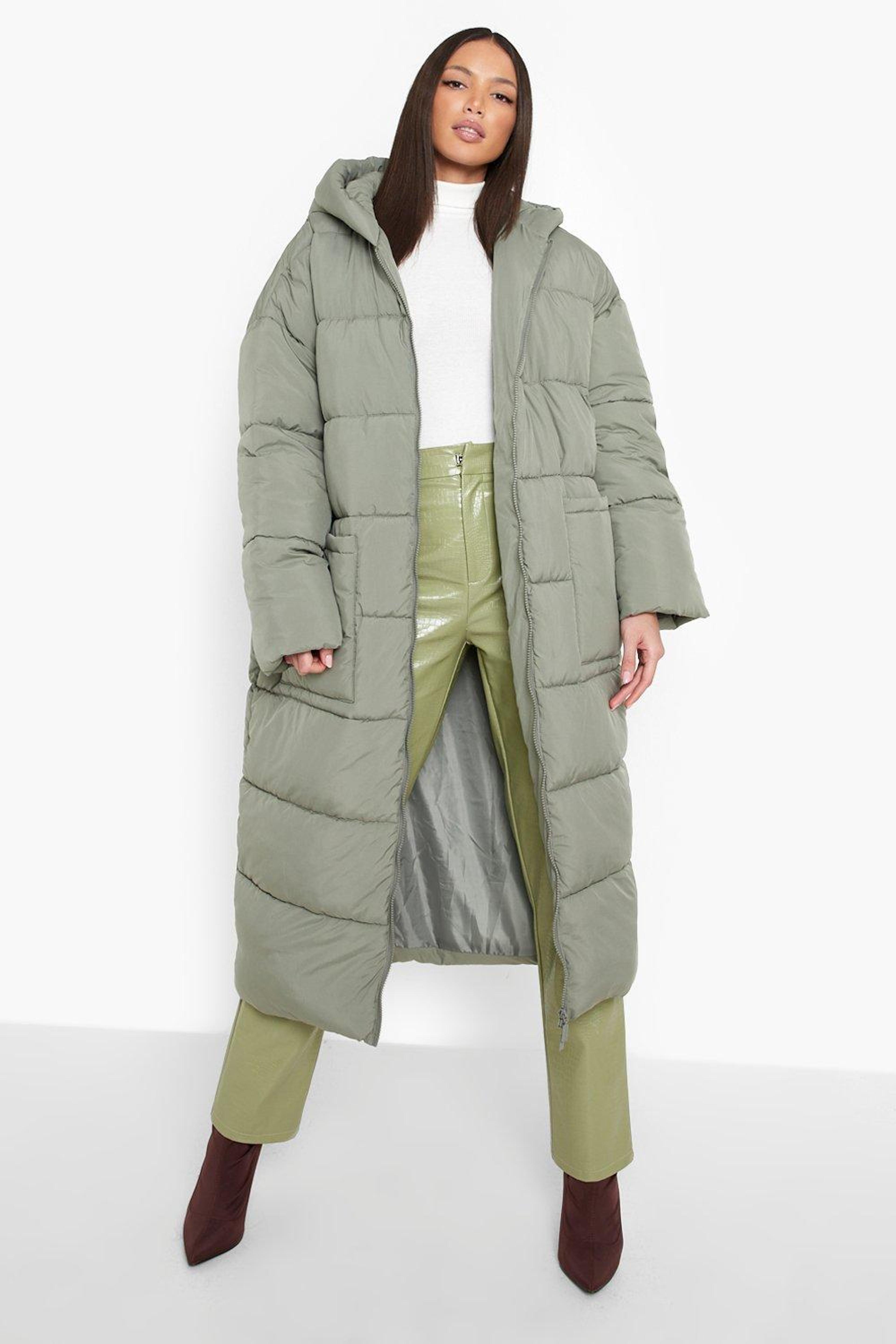 Tall Hooded Longline Puffer Coat | boohoo
