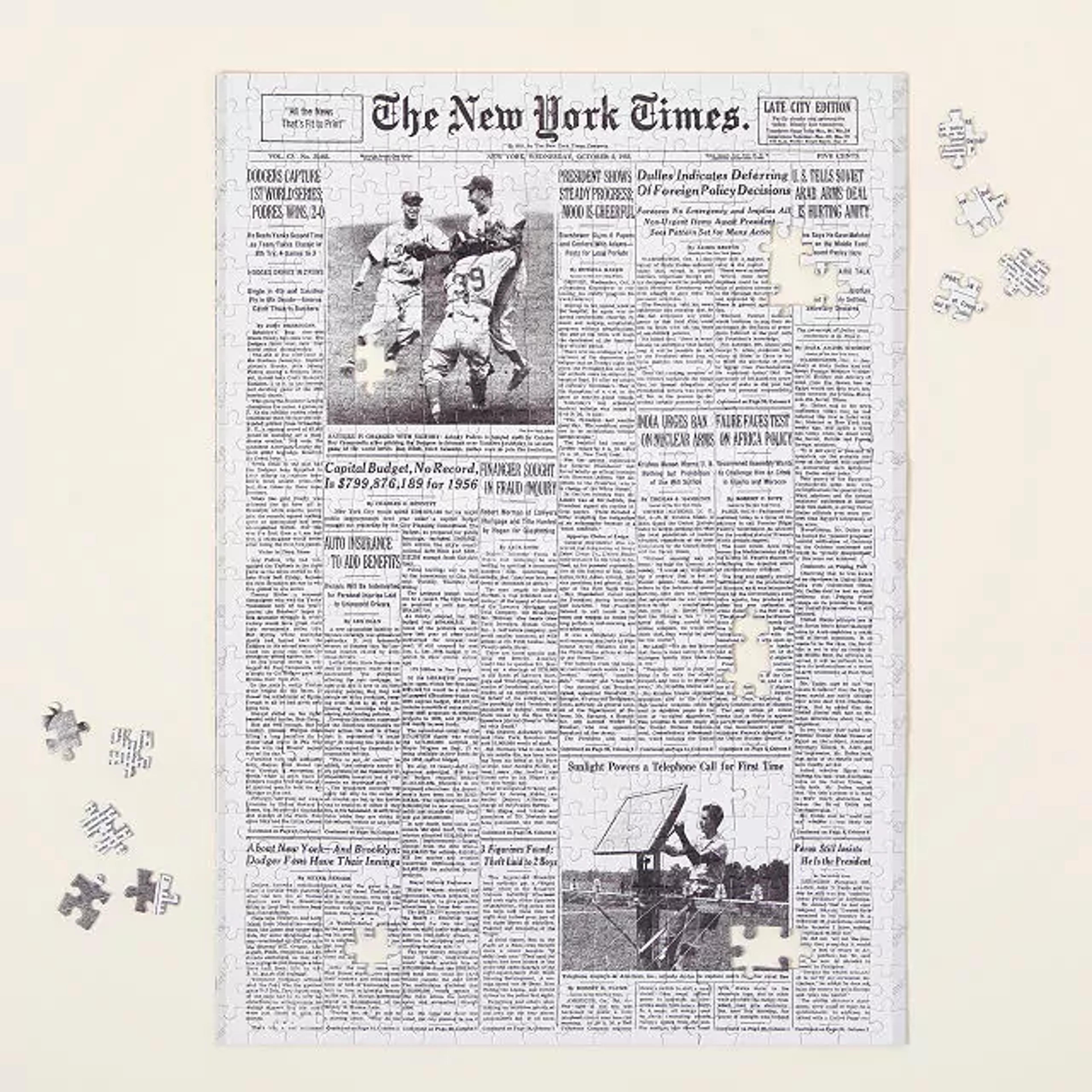 New York Times Custom Front Page Puzzle | Front Page History Puzzle | Uncommon Goods