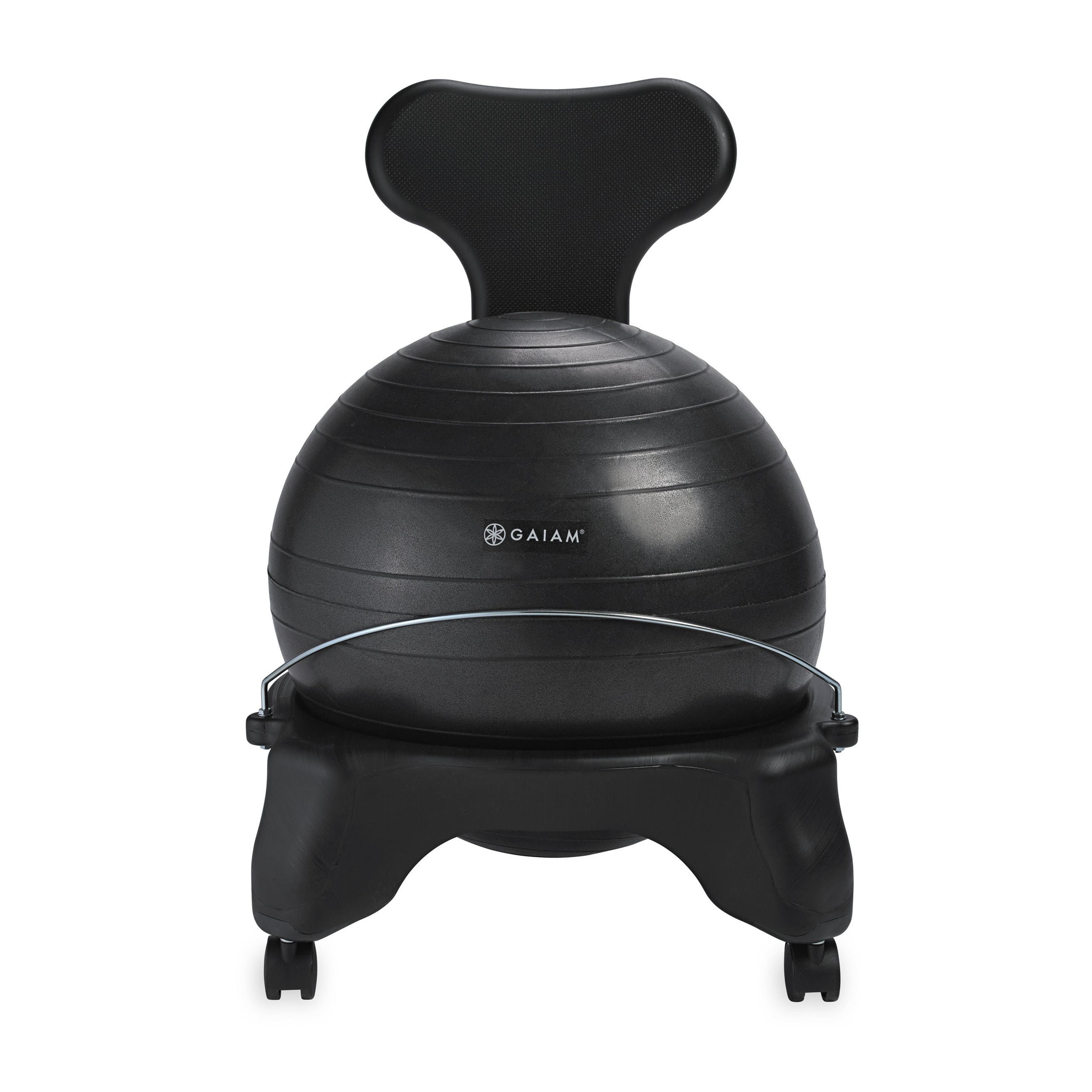 Amazon.com: Gaiam 610-6002RTL Balance Ball Chair - Classic Yoga Ball Chair with 52cm Stability Ball, Pump & Exercise Guide for Home or Office, Black : Sports & Outdoors