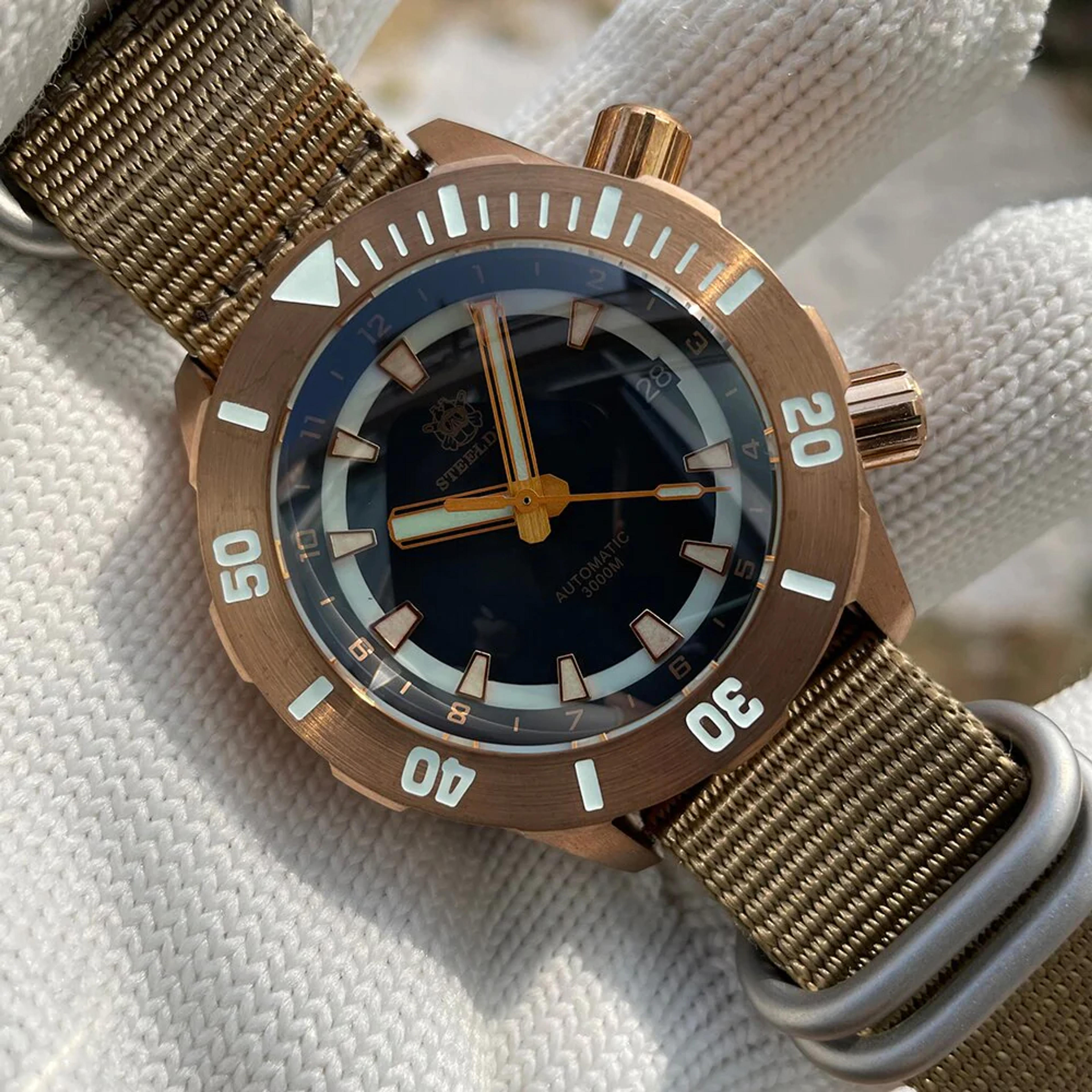 STEELDIVE Watches On Sale | SD1950S Solid Bronze Deep Sea Men Watches – Steeldive Watch Store