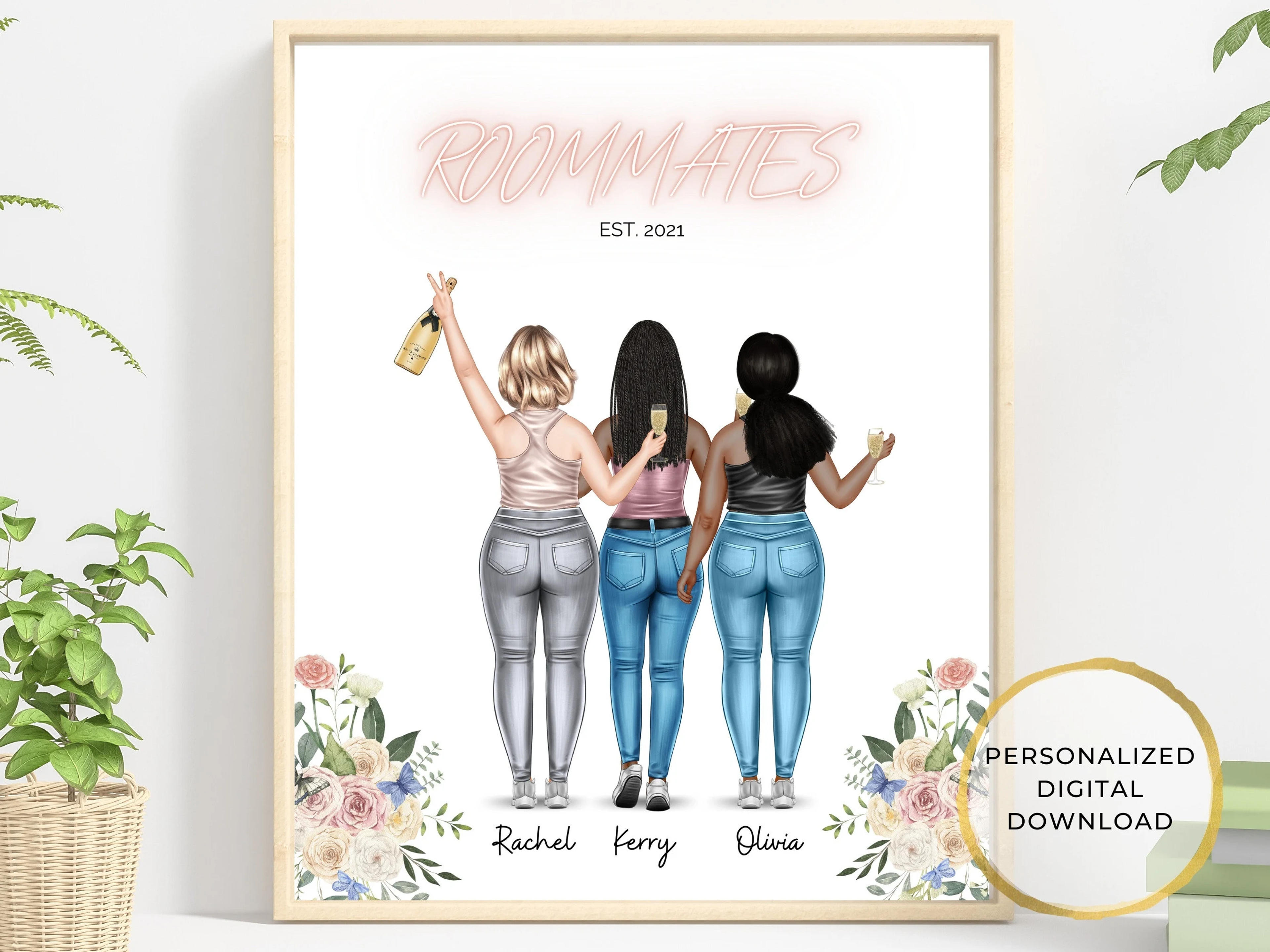 Personalized College Dorm Decor for Girls Roommates Poster