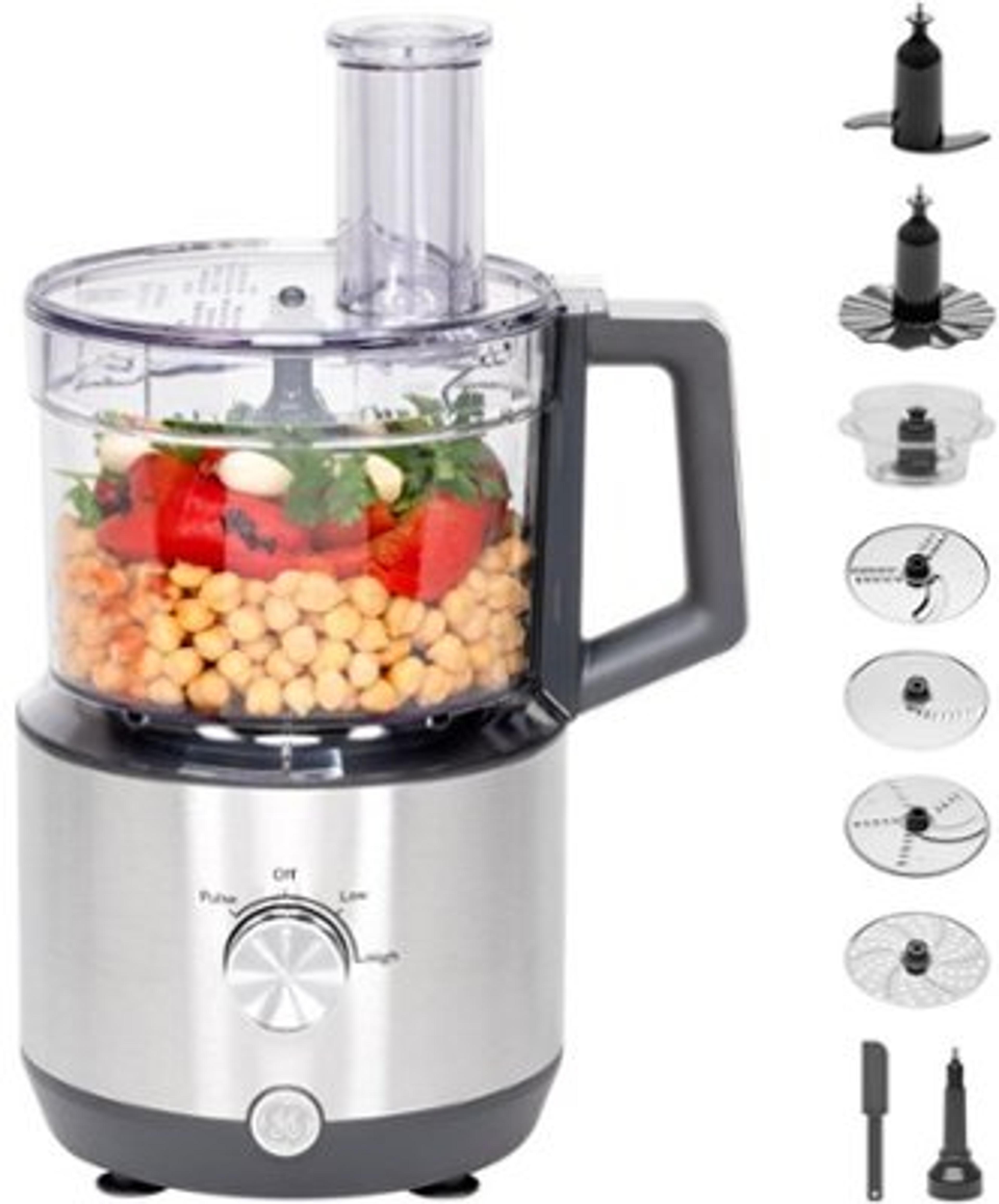 GE 12-Cup Food Processor with Accessories Stainless Steel G8P1AASSPSS - Best Buy